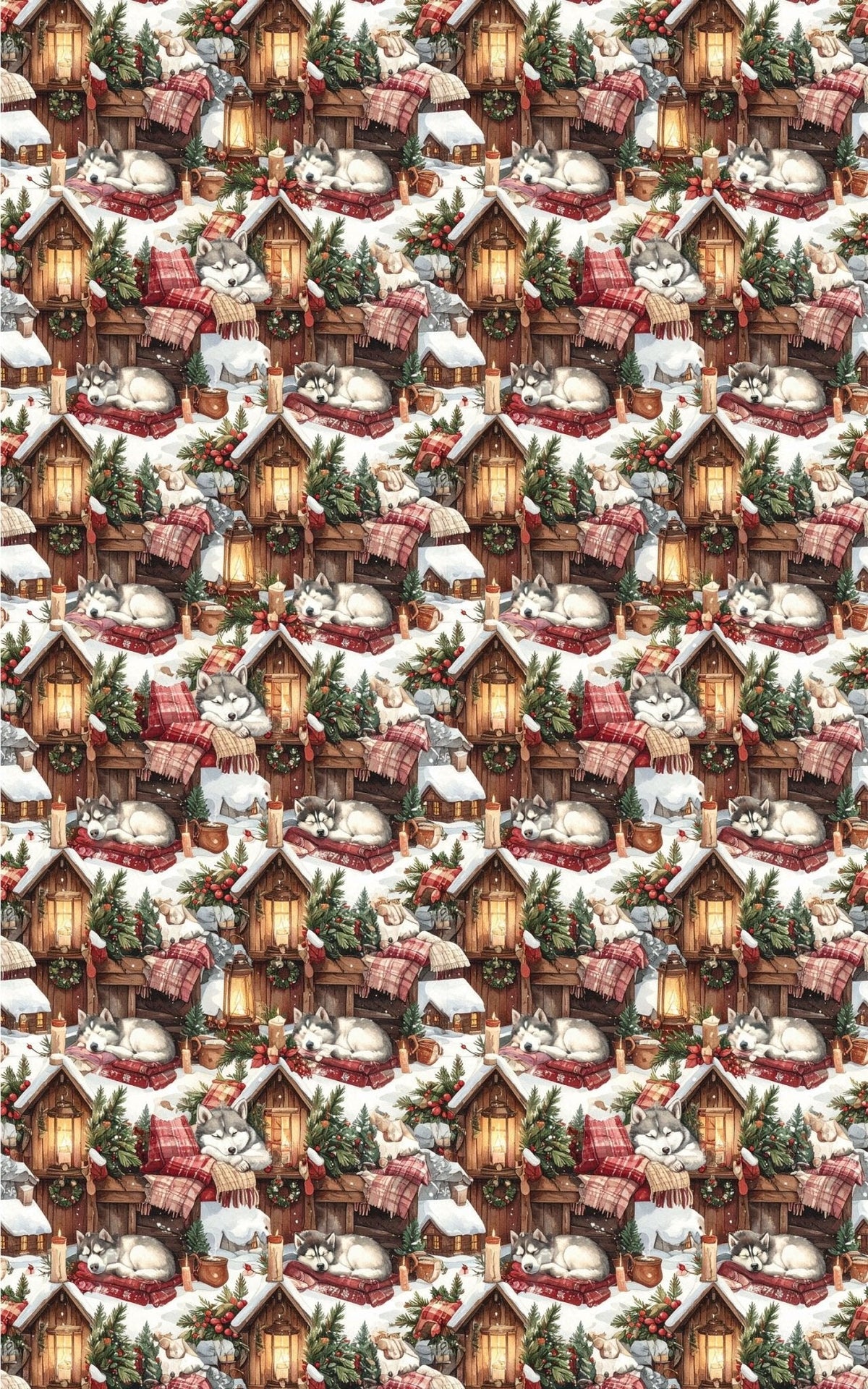 Cozy Cabin Christmas (alaskan Husky) Wrapping Paper