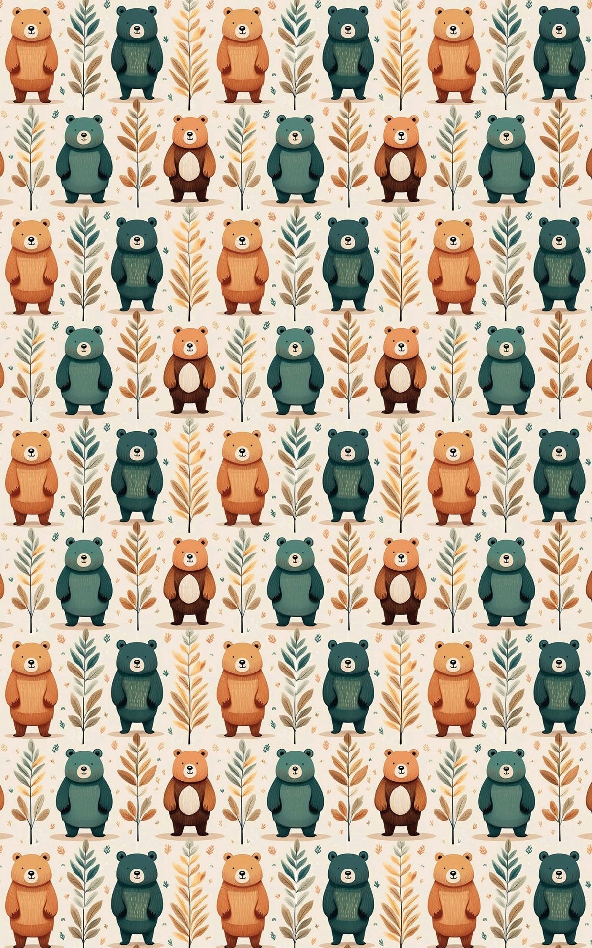 Bear & Leaf Harmony Wrapping Paper