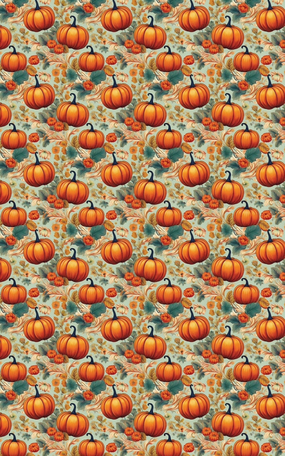 Harvest Pumpkins Toile Wrapping Paper