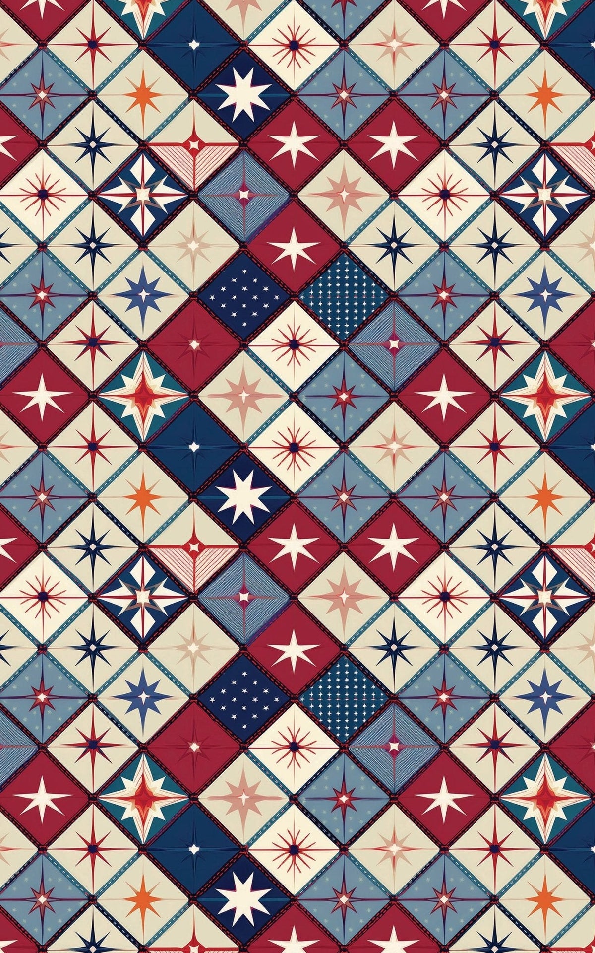 Stars & Diamonds Patchwork Wrapping Paper