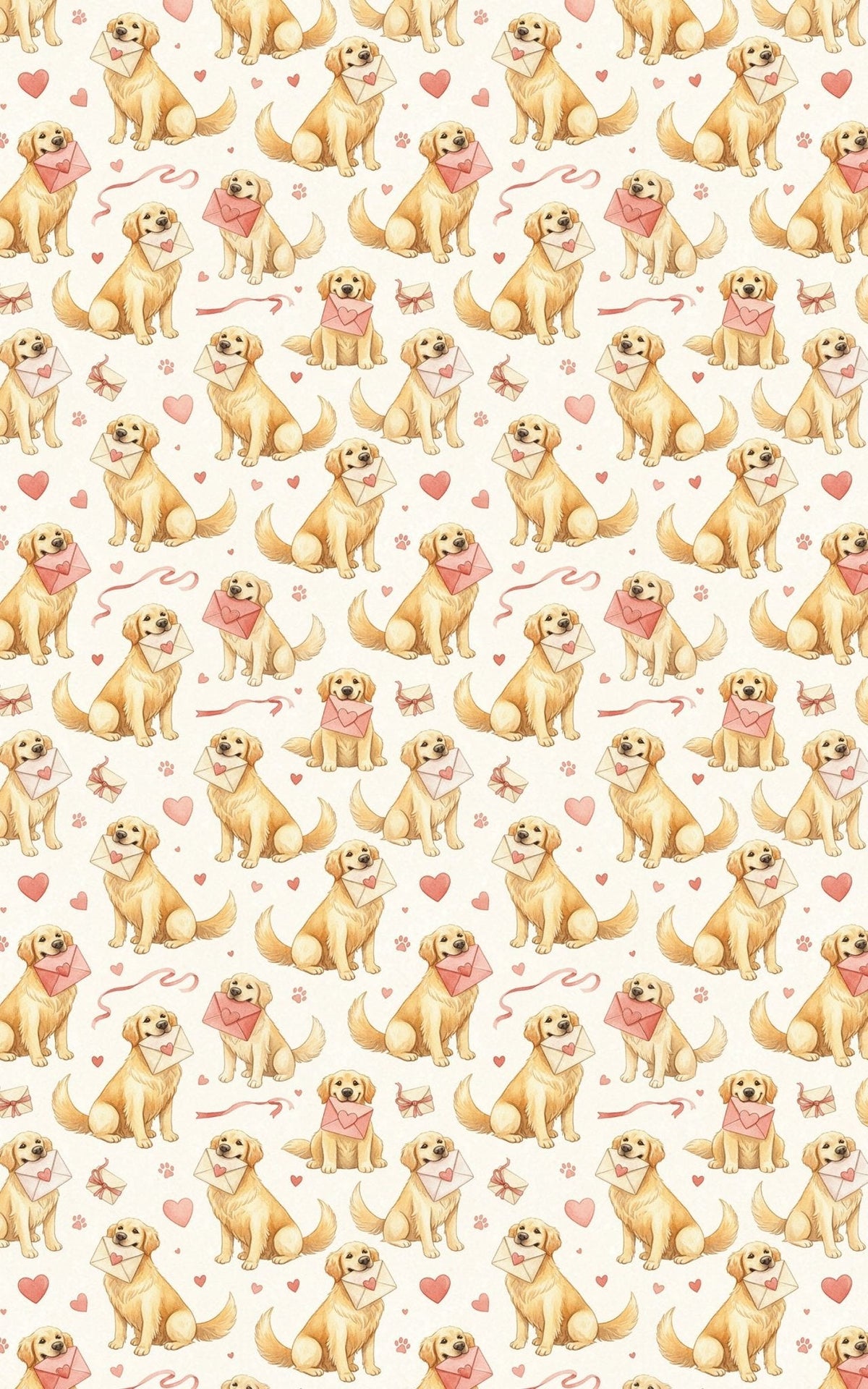 Golden Love Notes Wrapping Paper
