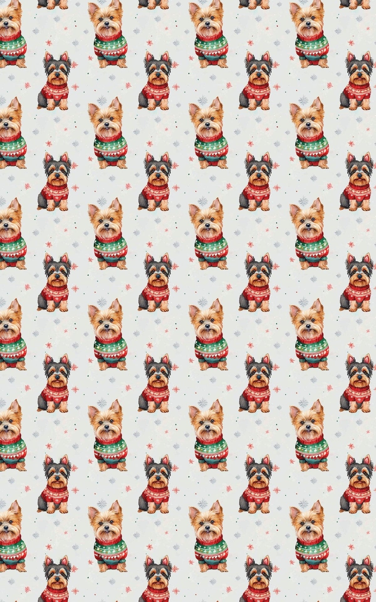 Yorkie Holiday Sweaters Wrapping Paper