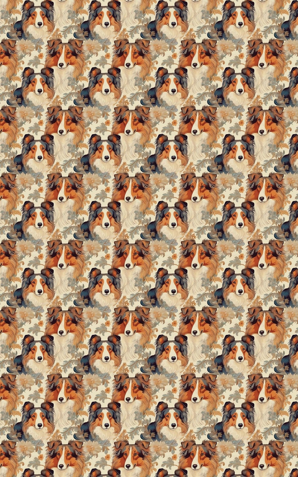 Collie Classic Toile Wrapping Paper