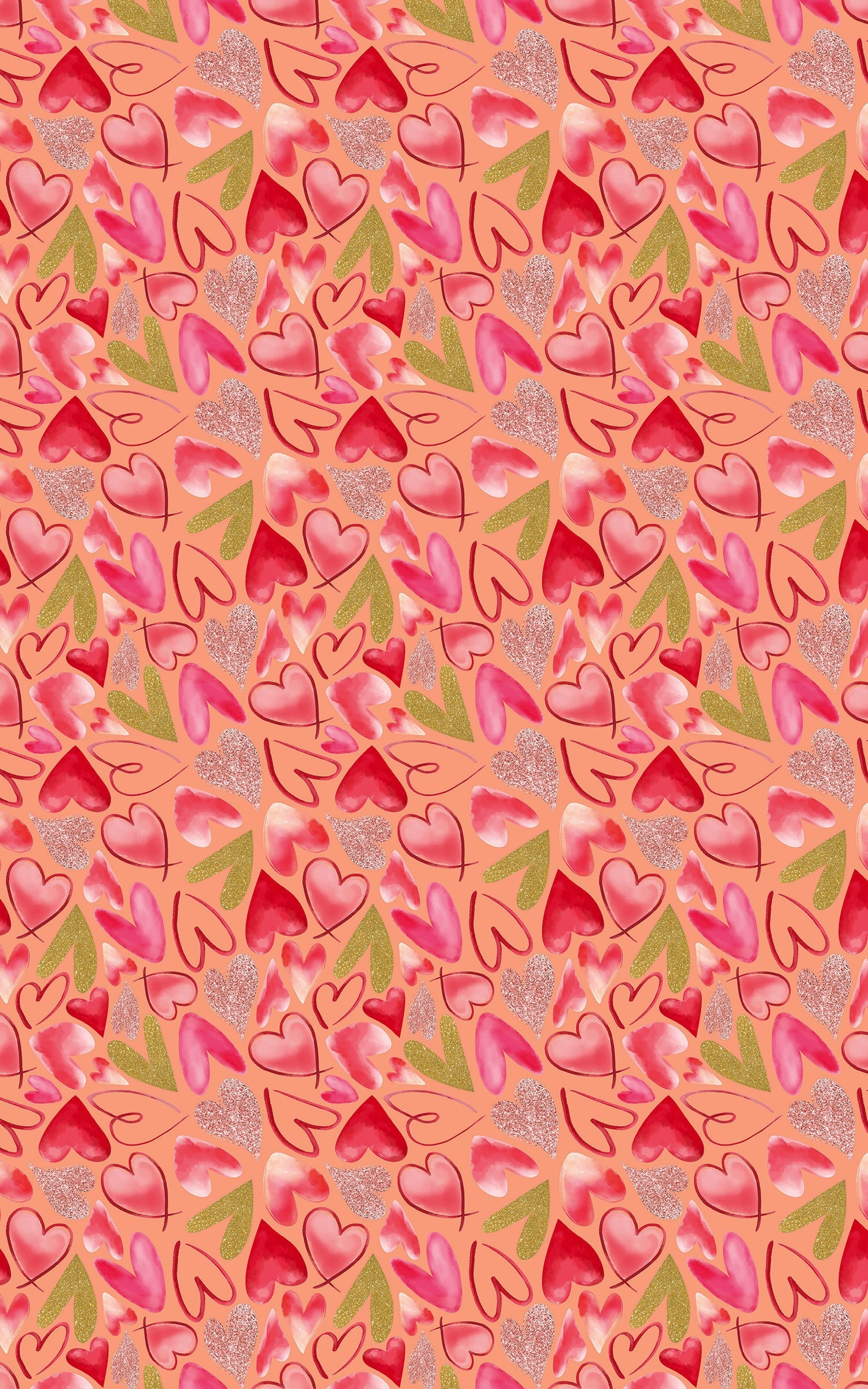 Mixed Hearts Light Salmon