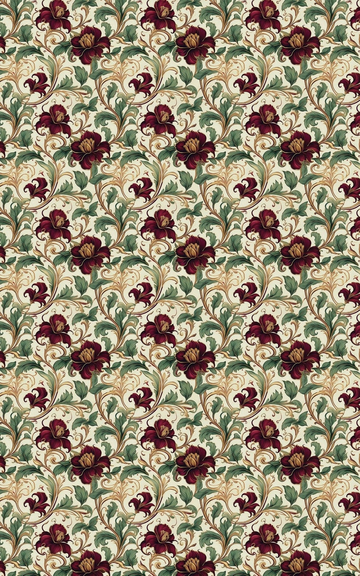 Garnet Garden Wrapping Paper