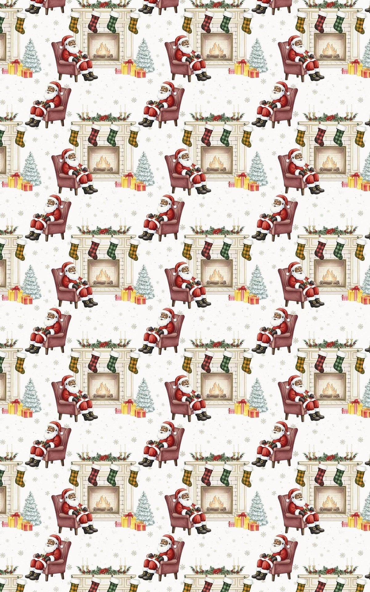 Fireside Santa Wrapping Paper