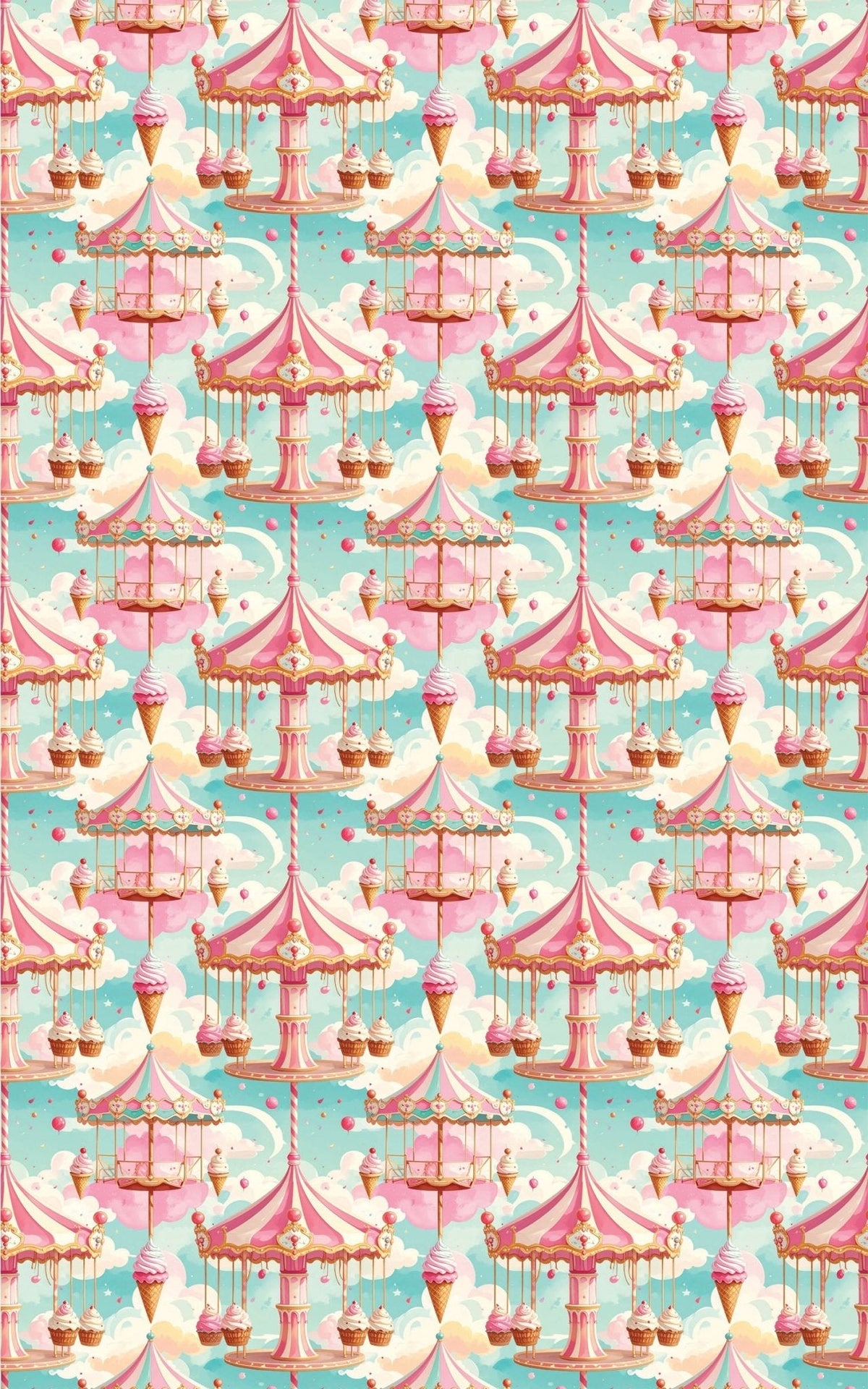 Ice Cream Carousel Wrapping Paper
