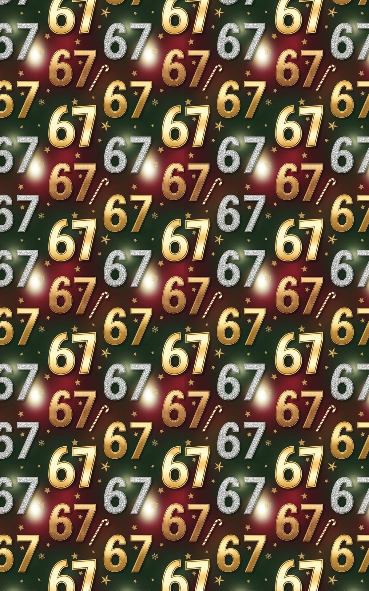 67 Candy Cane Splash Wrapping Paper
