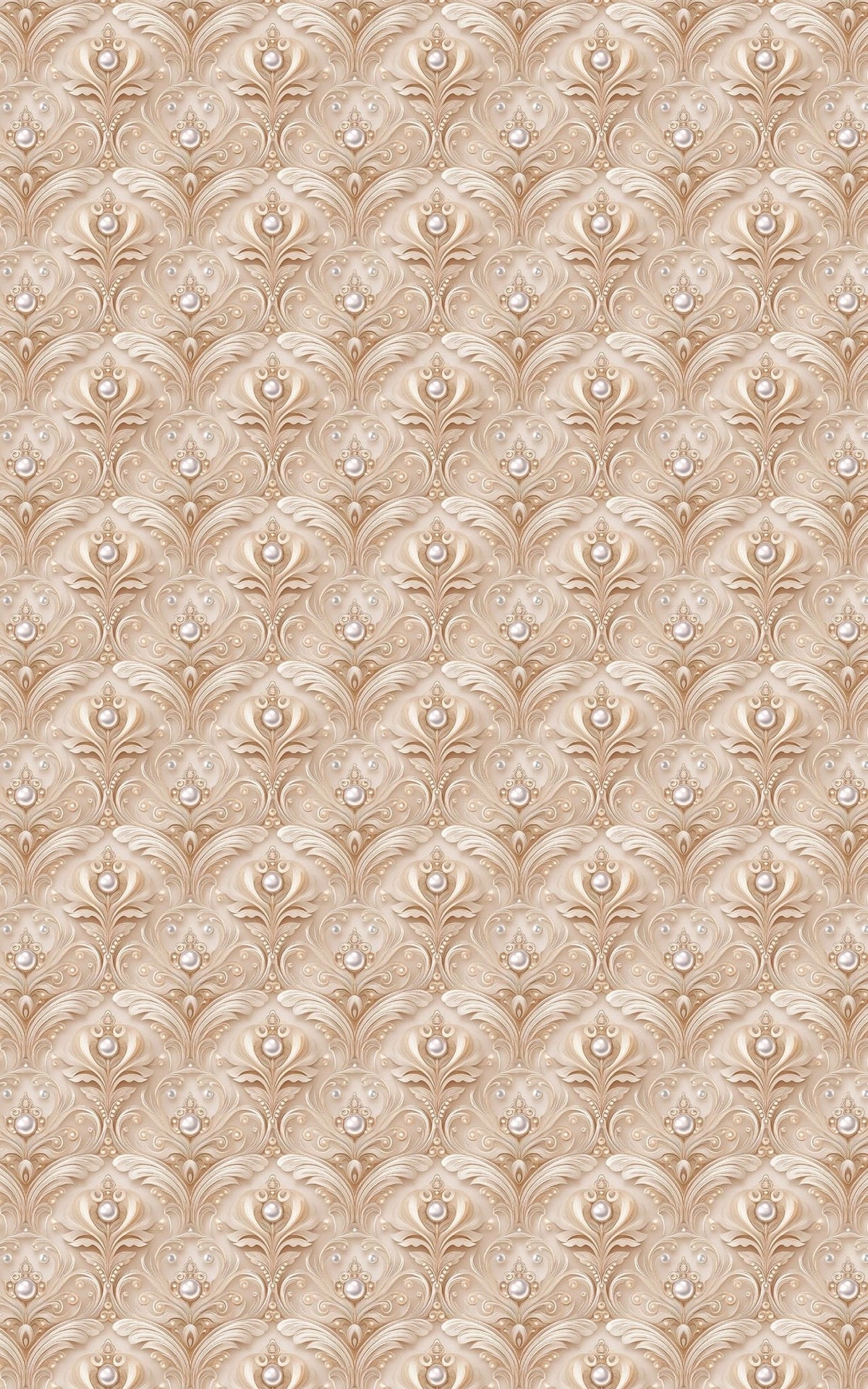 Bridal Pearl Damask Wrapping Paper