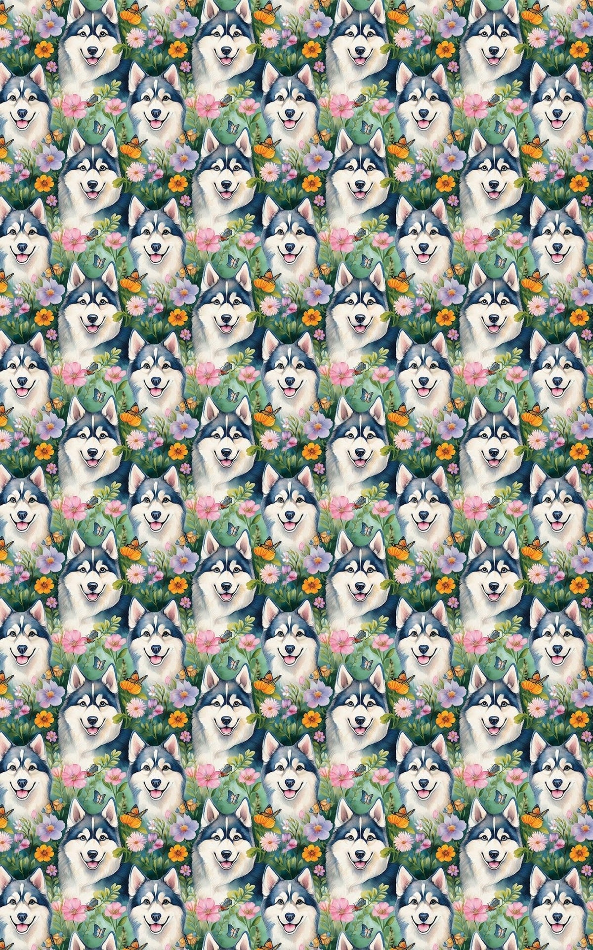 Husky Garden Party Wrapping Paper