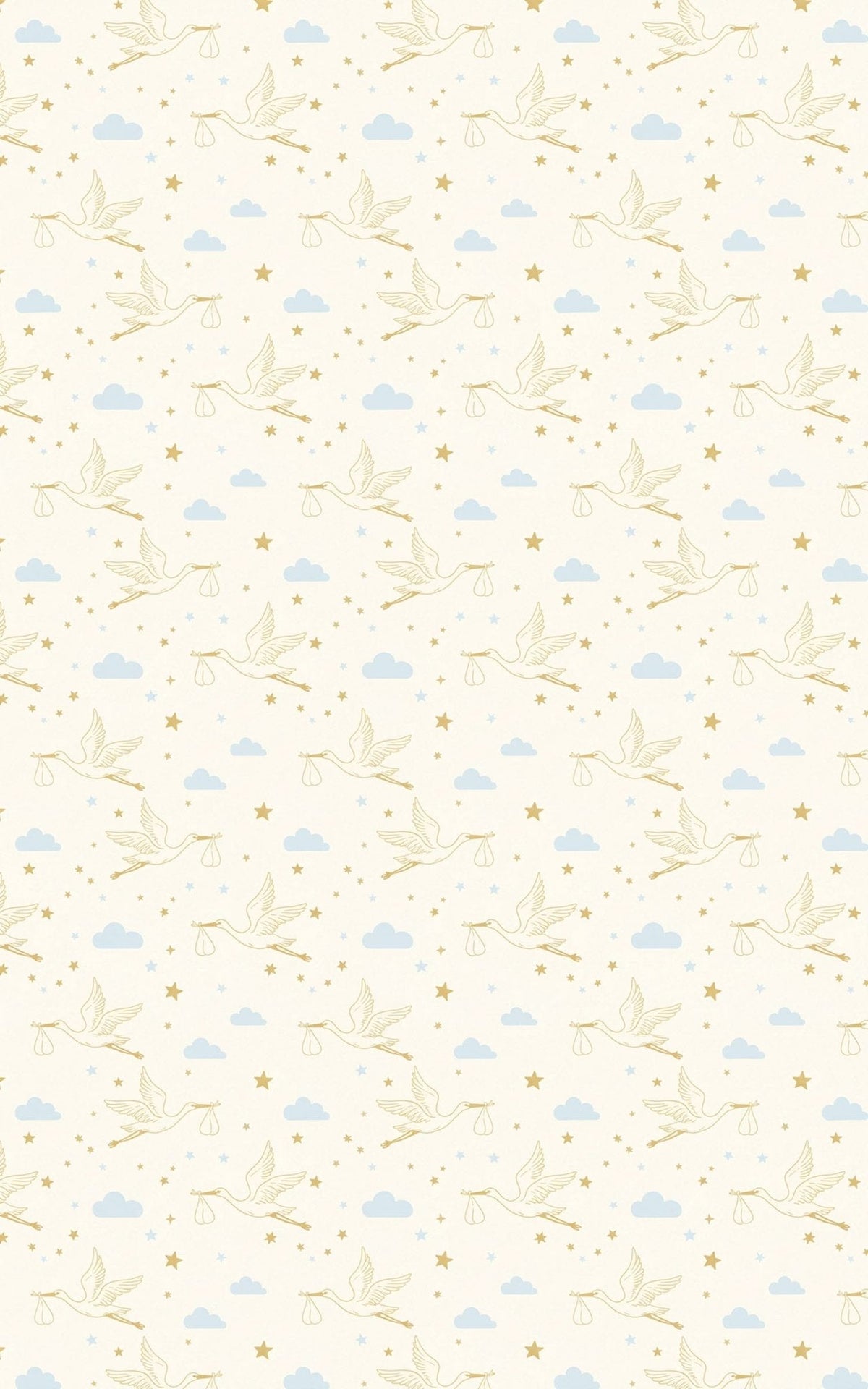 Golden Stork Skies Wrapping Paper