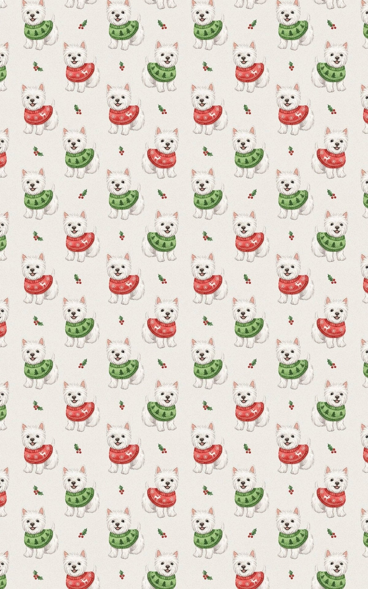 White Westie Holiday Sweaters Wrapping Paper