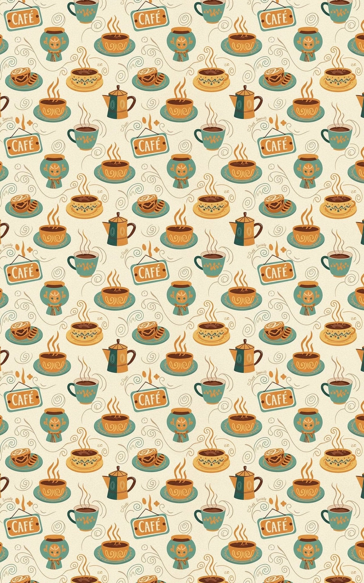 Coffee House Whimsy Wrapping Paper