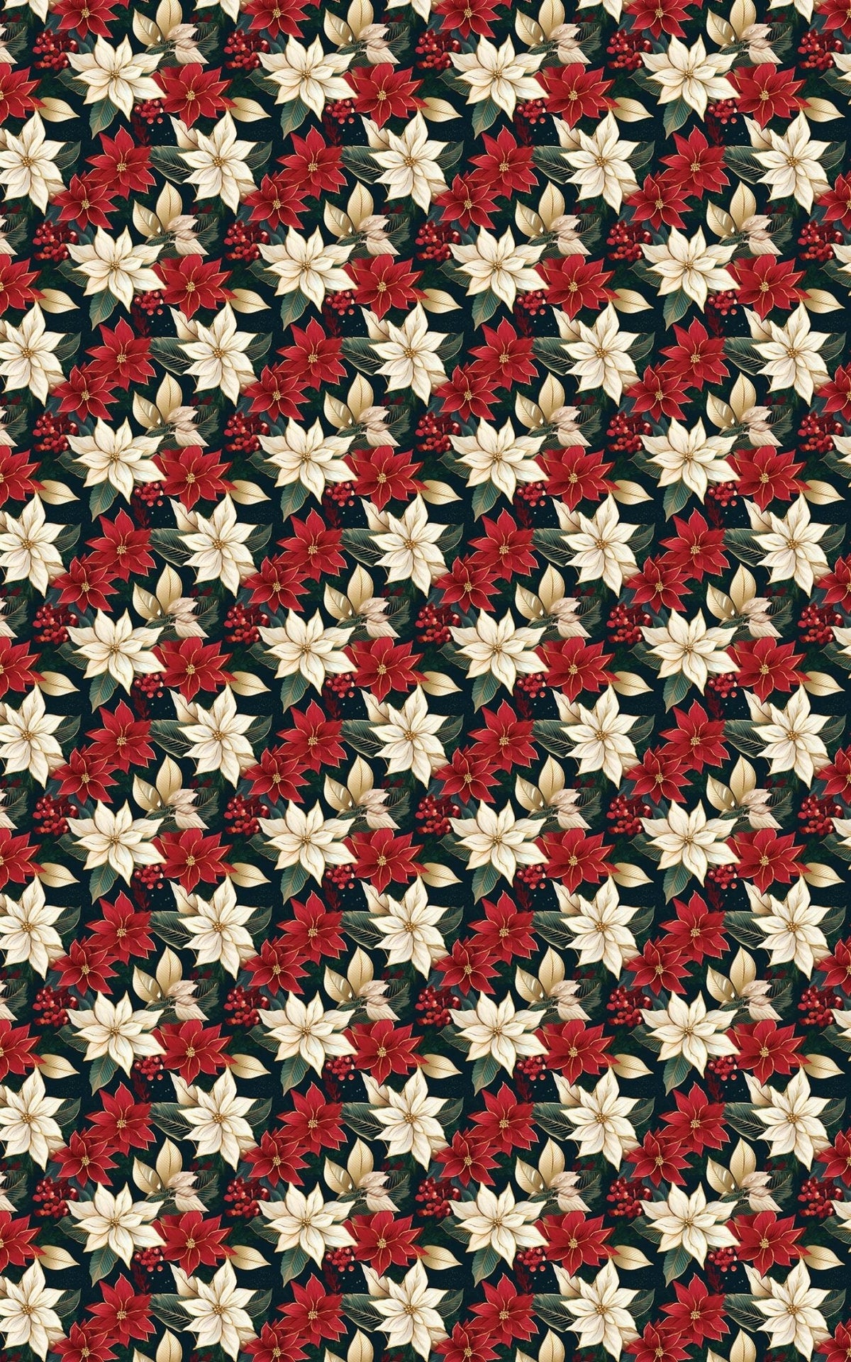Gilded Poinsettia Wrapping Paper