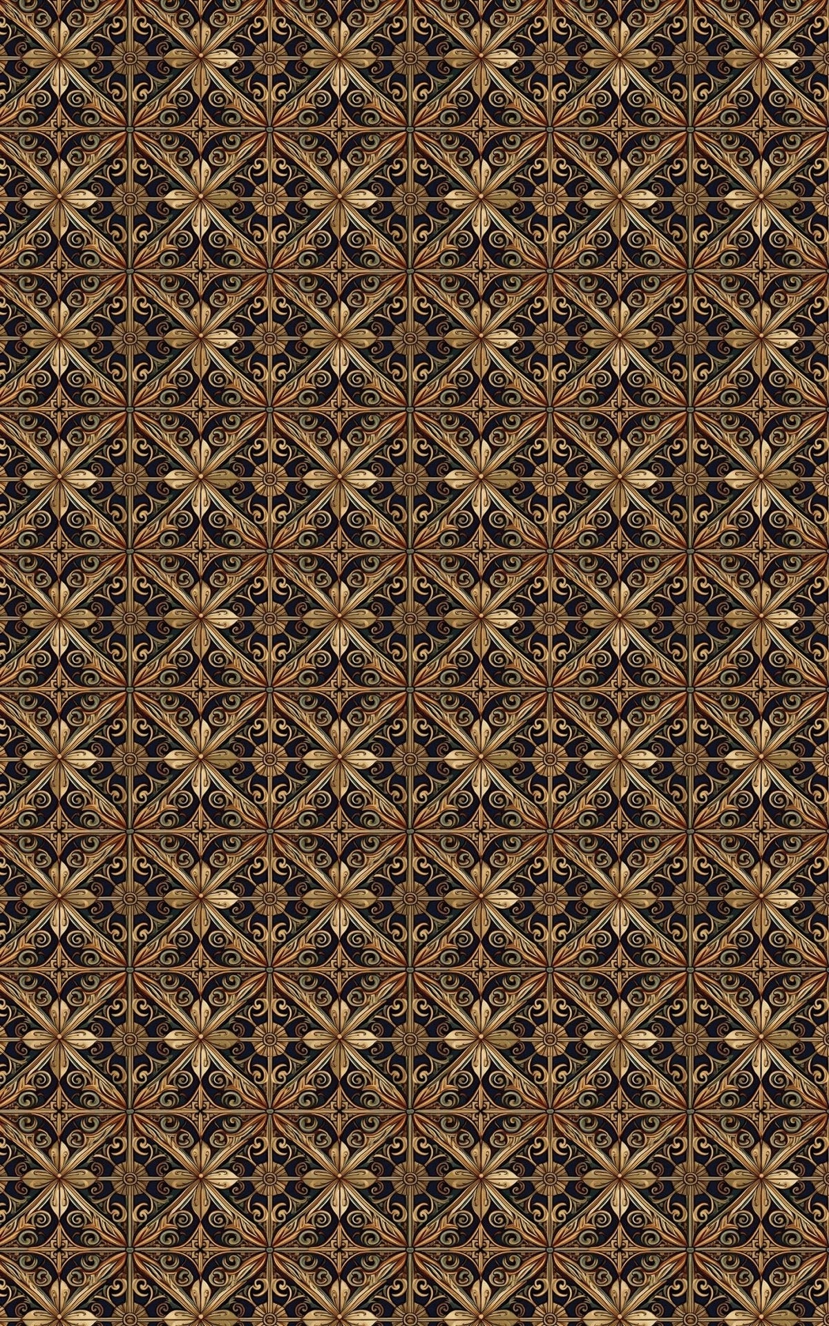 Baroque Scroll Tile Wrapping Paper