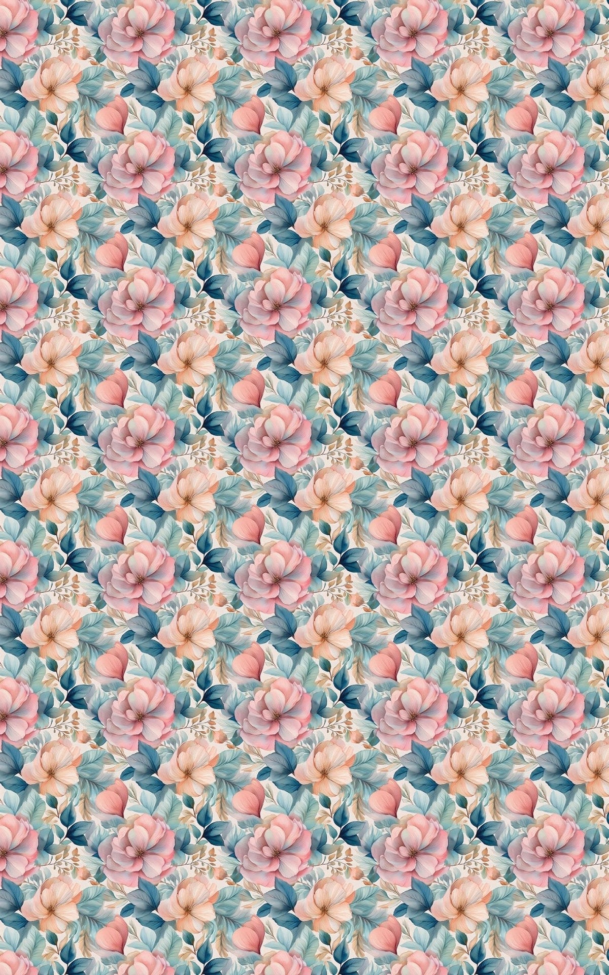 Azure Bloom Wrapping Paper