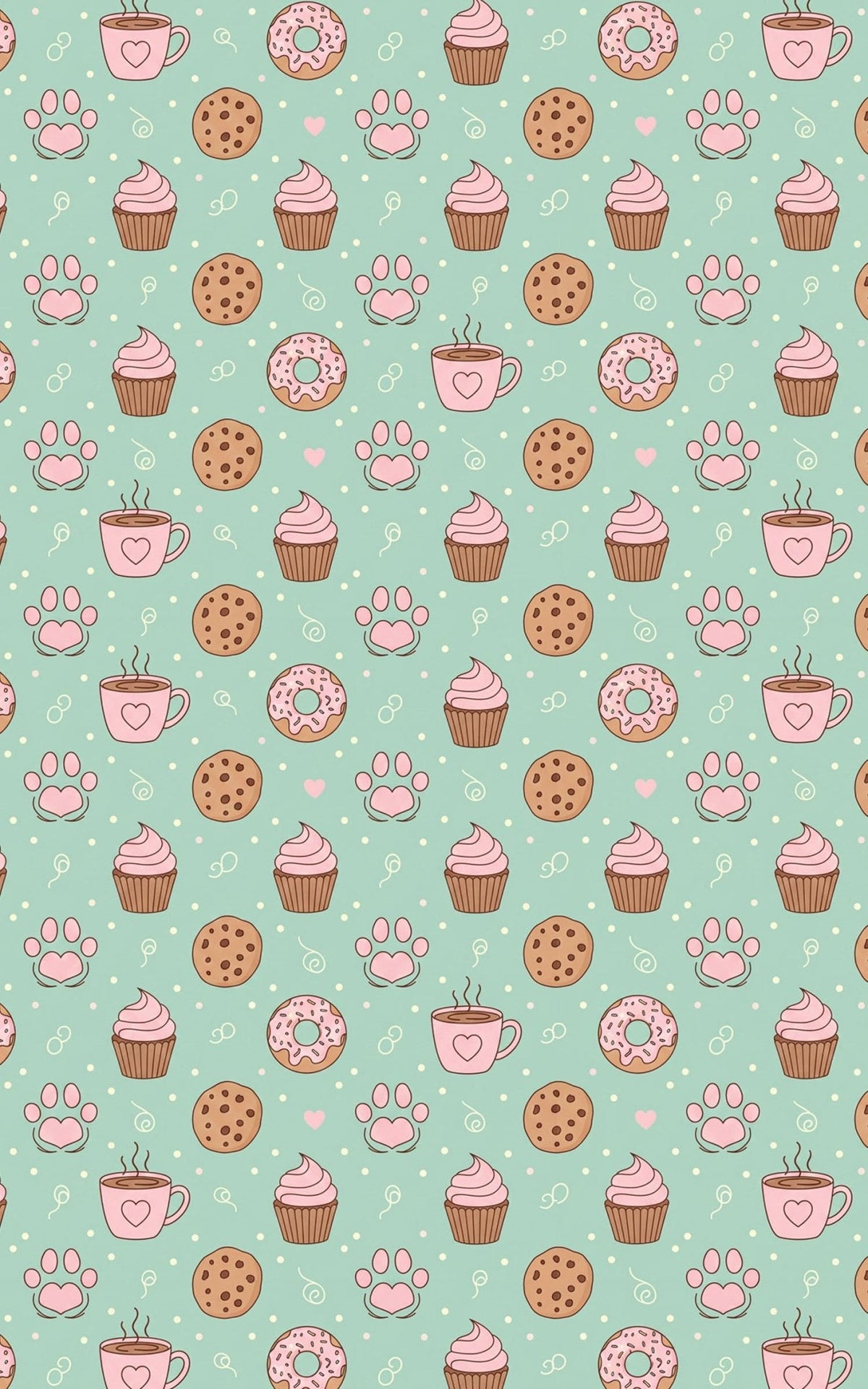 Paws & Pastry Mint Wrapping Paper