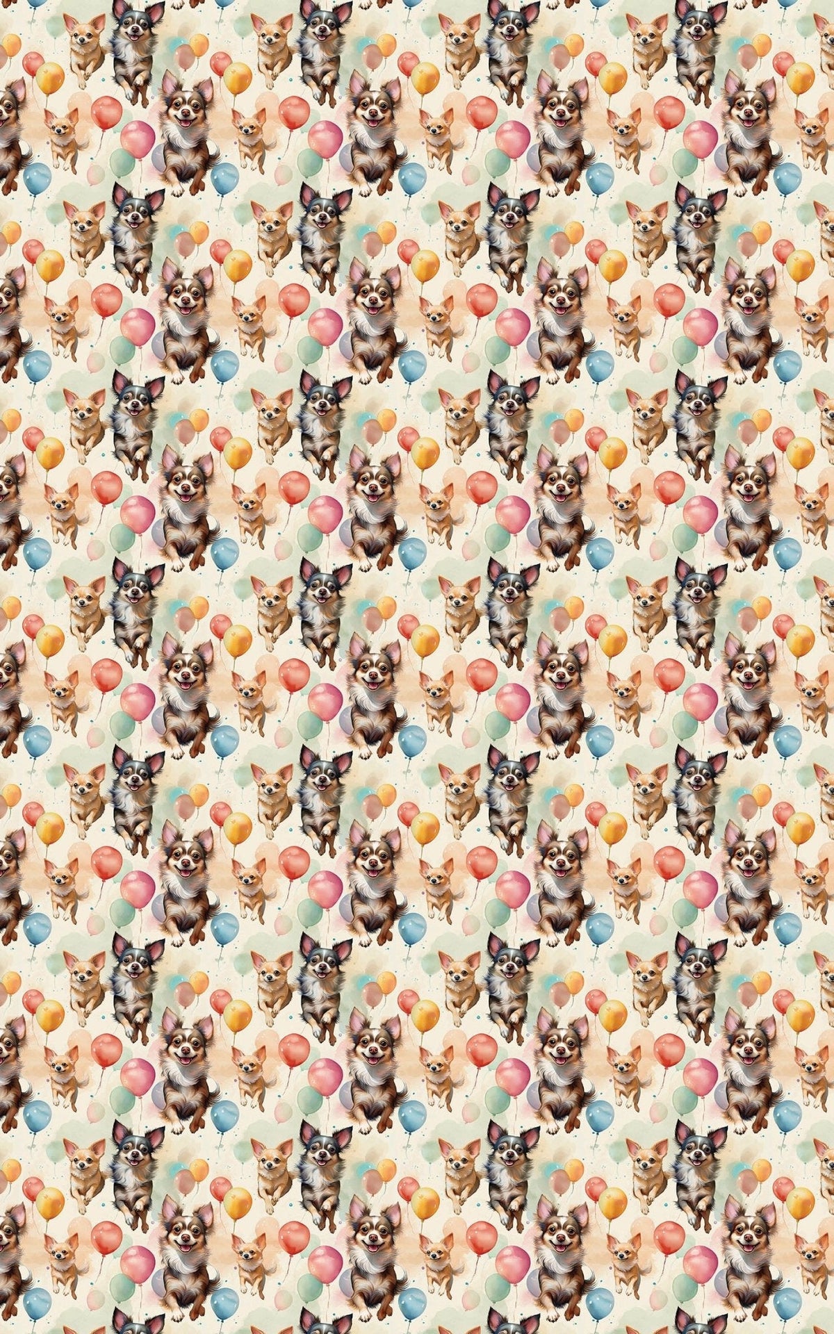 Chihuahua Birthday Balloons Wrapping Paper