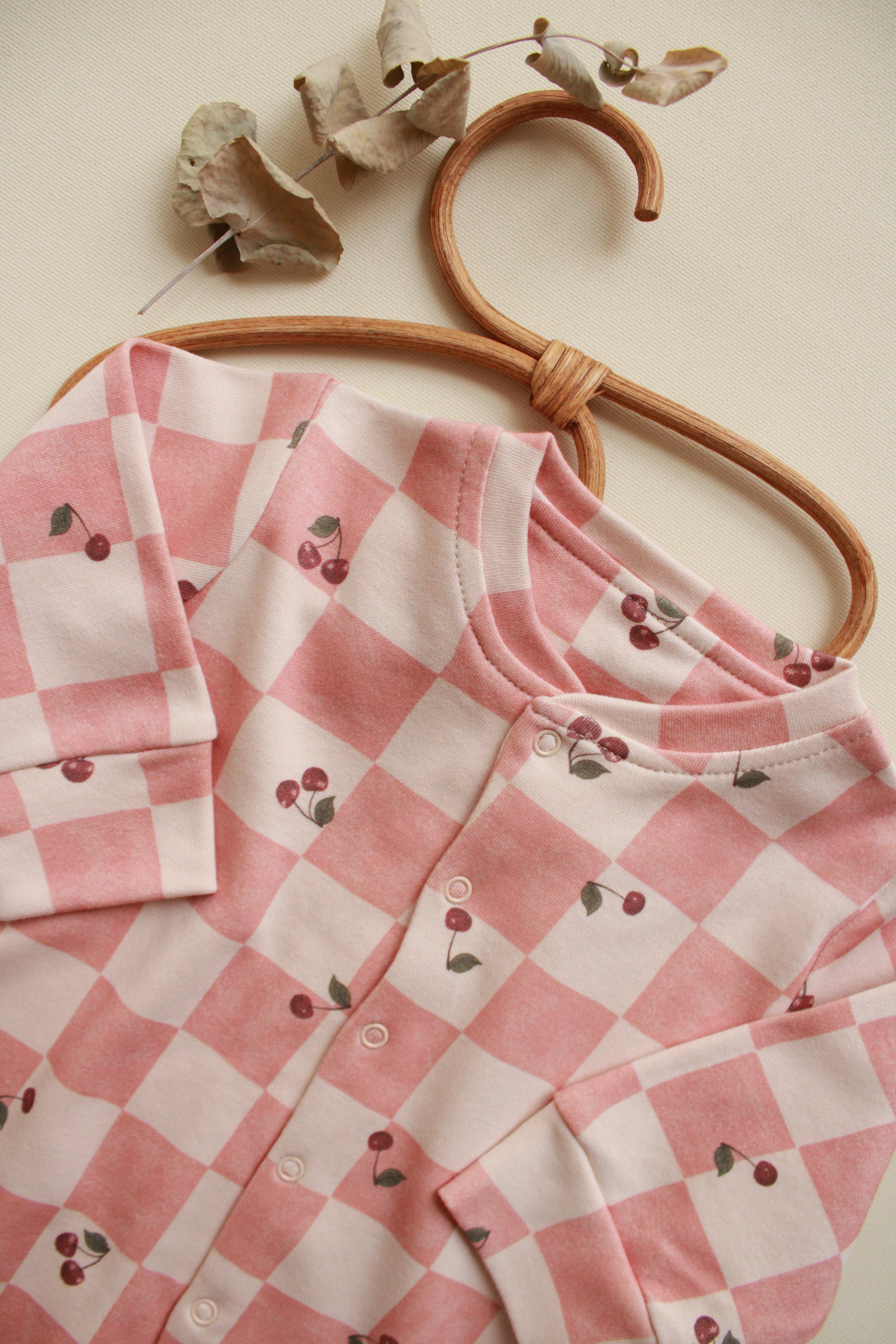 Cherry Plaid Onesie