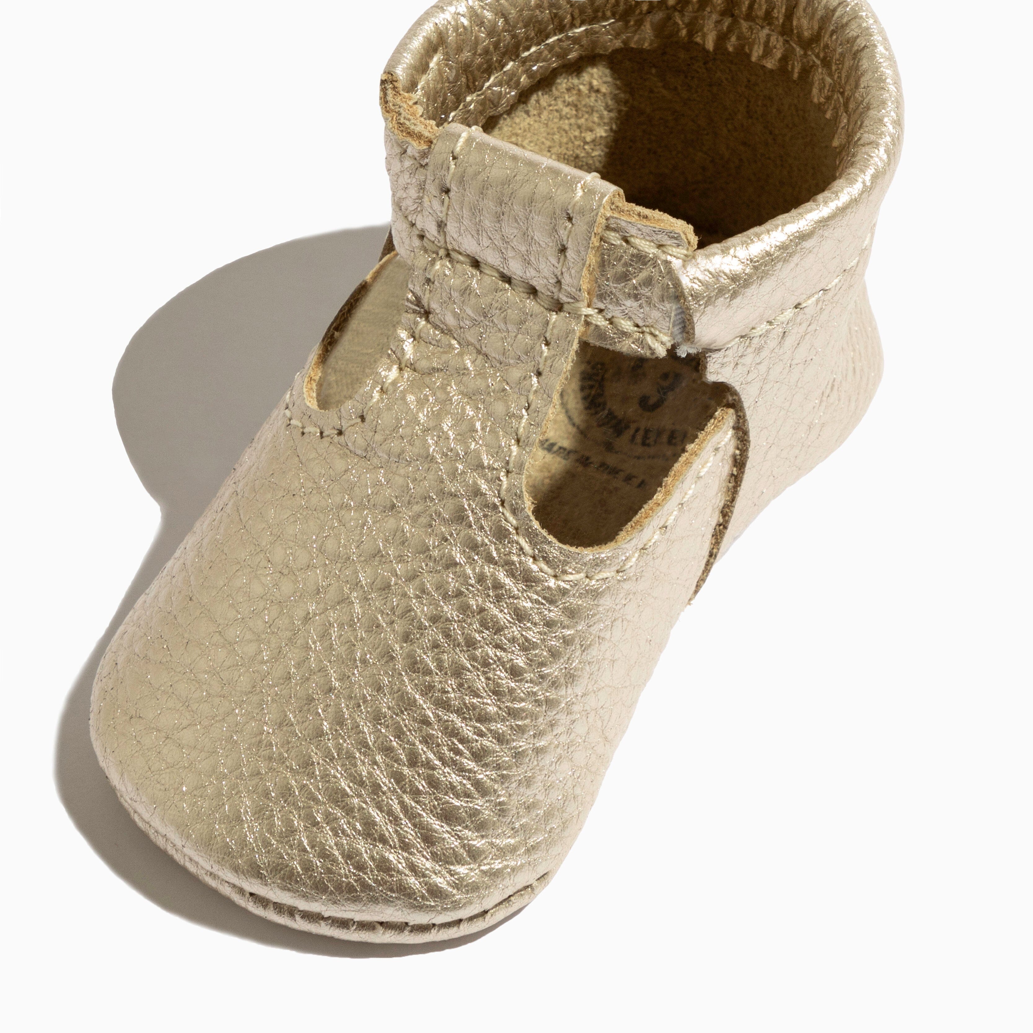 Platinum T-bar Baby Shoe