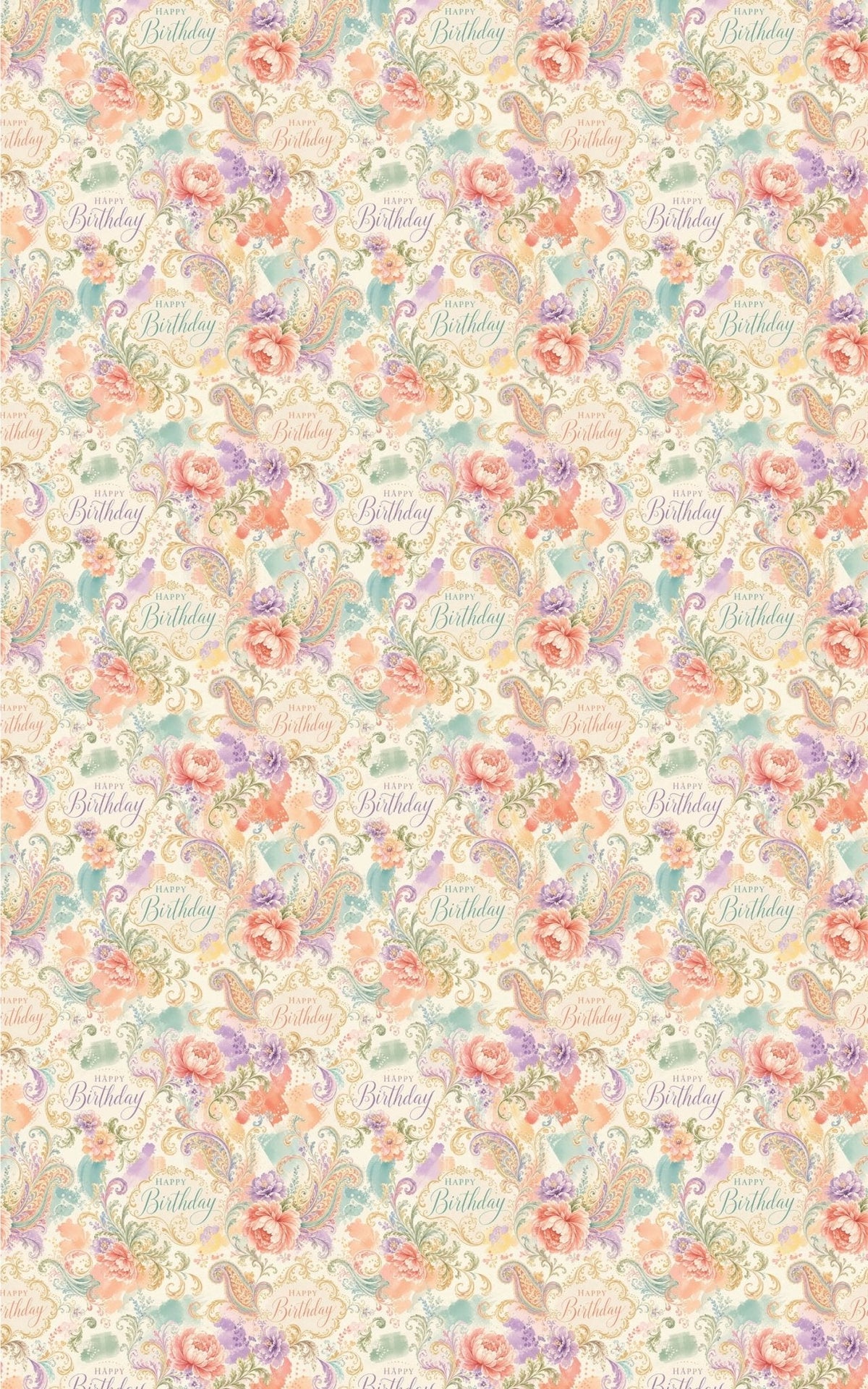 Birthday Filigree Bloom Wrapping Paper