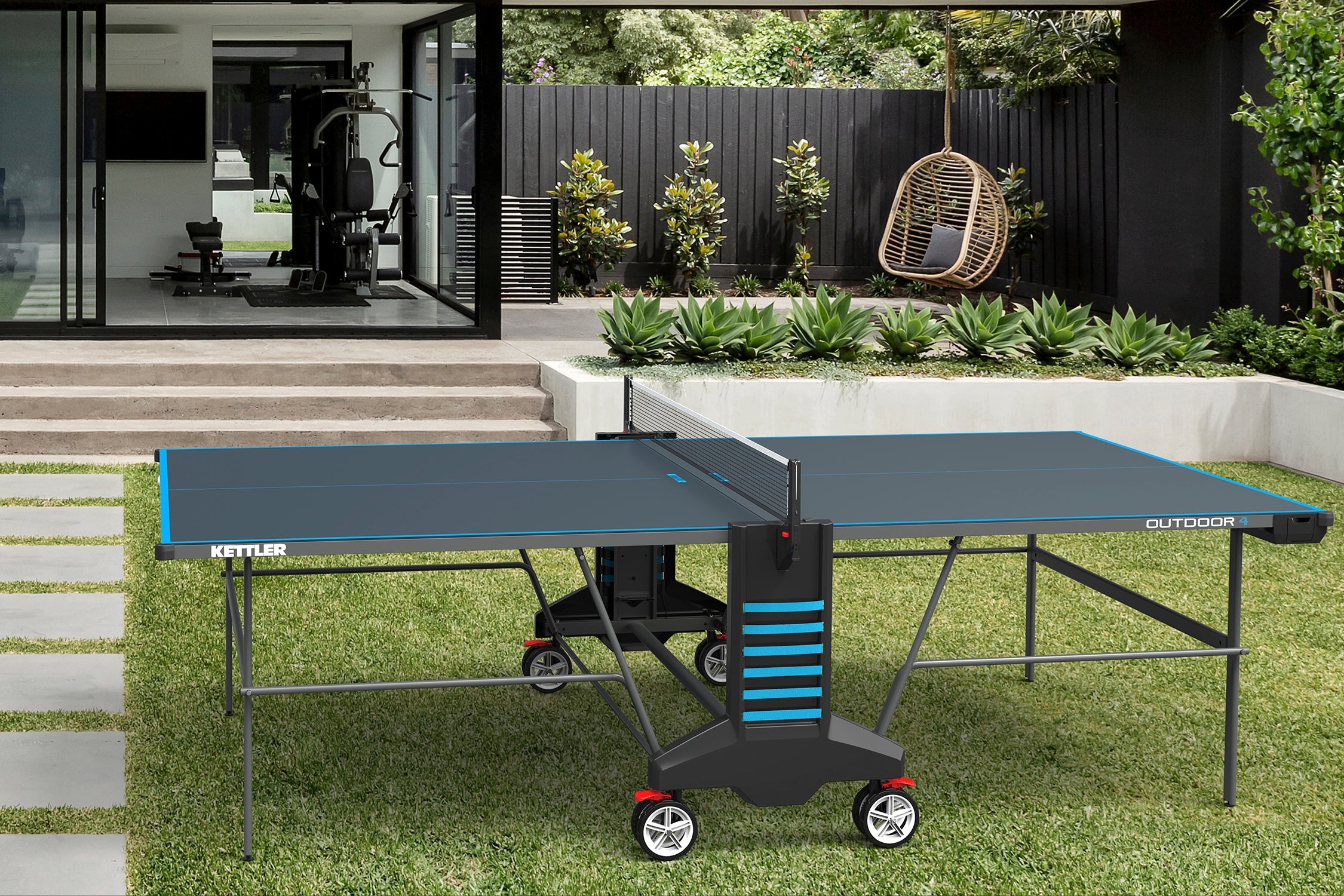 Outdoor 4 Table Tennis Table - 2-Player Bundle