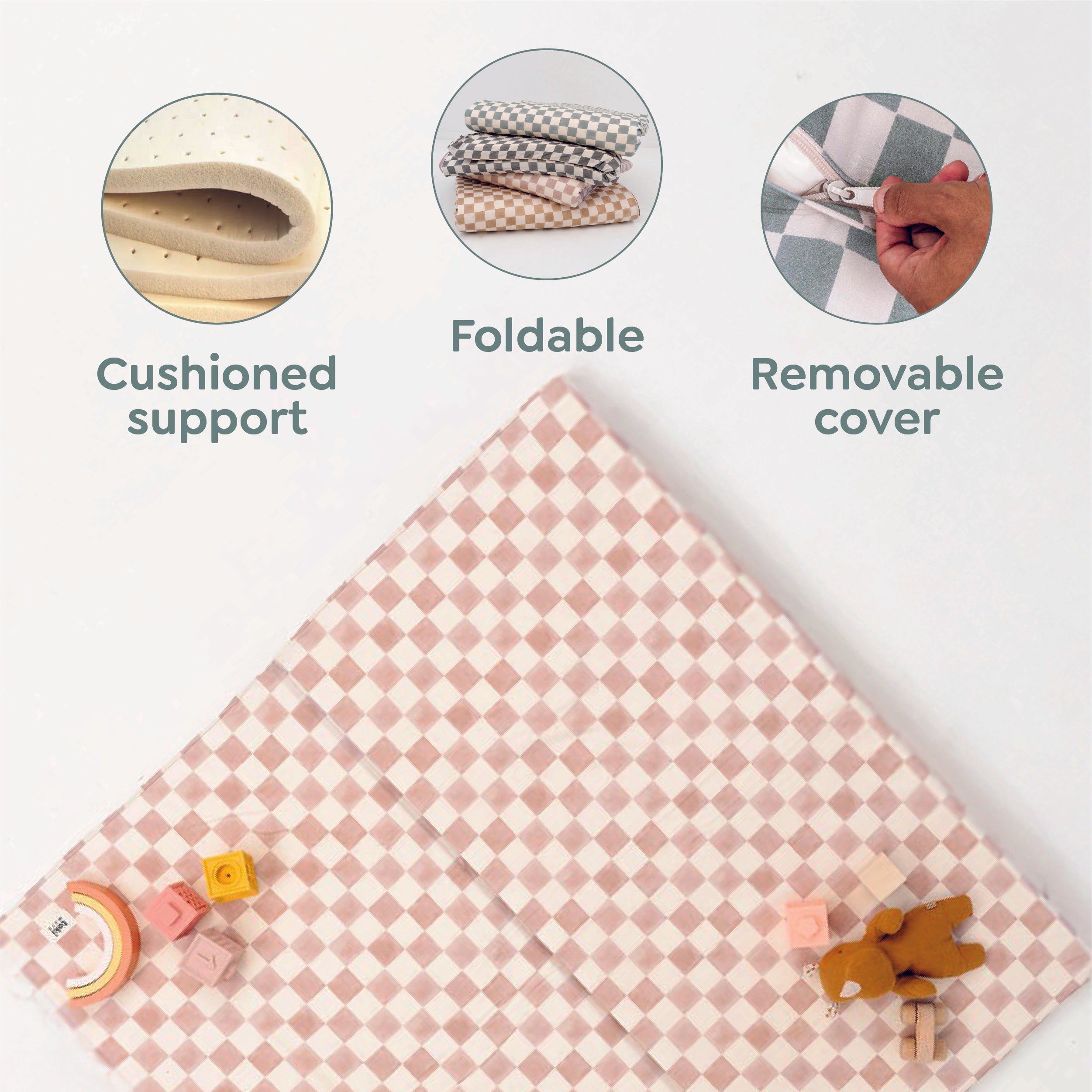 Checker Gumdrop Organic Cotton Mat