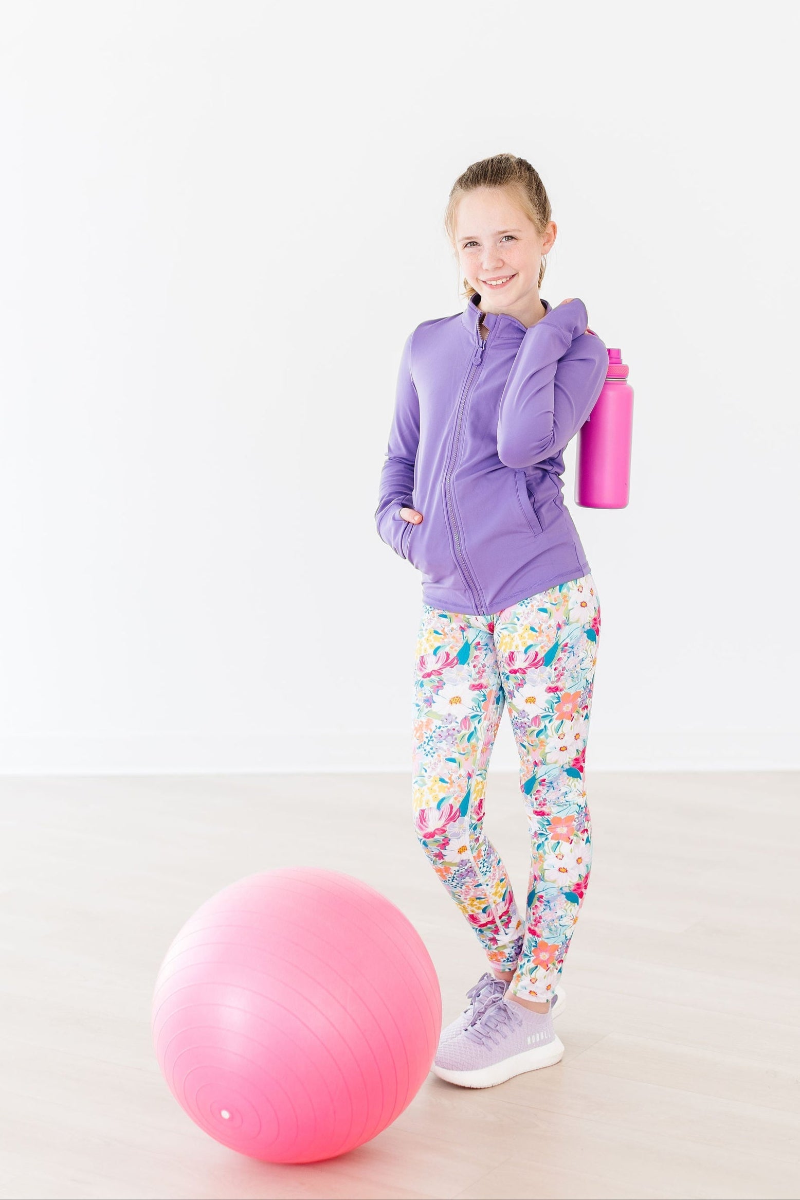 Sale Playful Purple Full-zip Ruffle Active Jacket