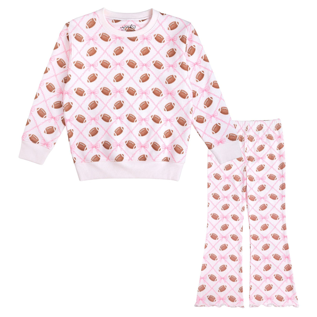 Football Trellis Sweatshirt & Flare Legging Set