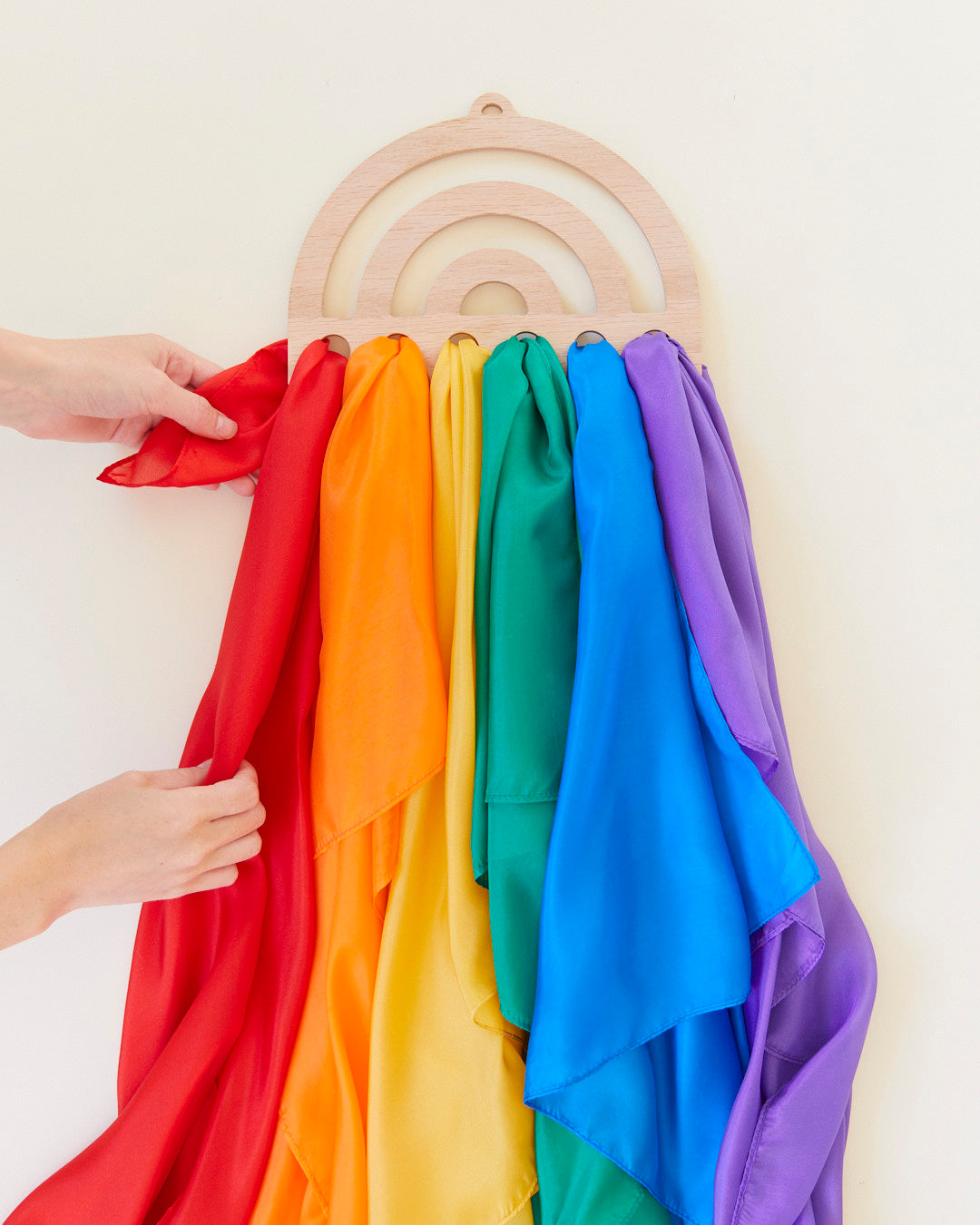 Sarah's Silks Rainbow Playsilk Display