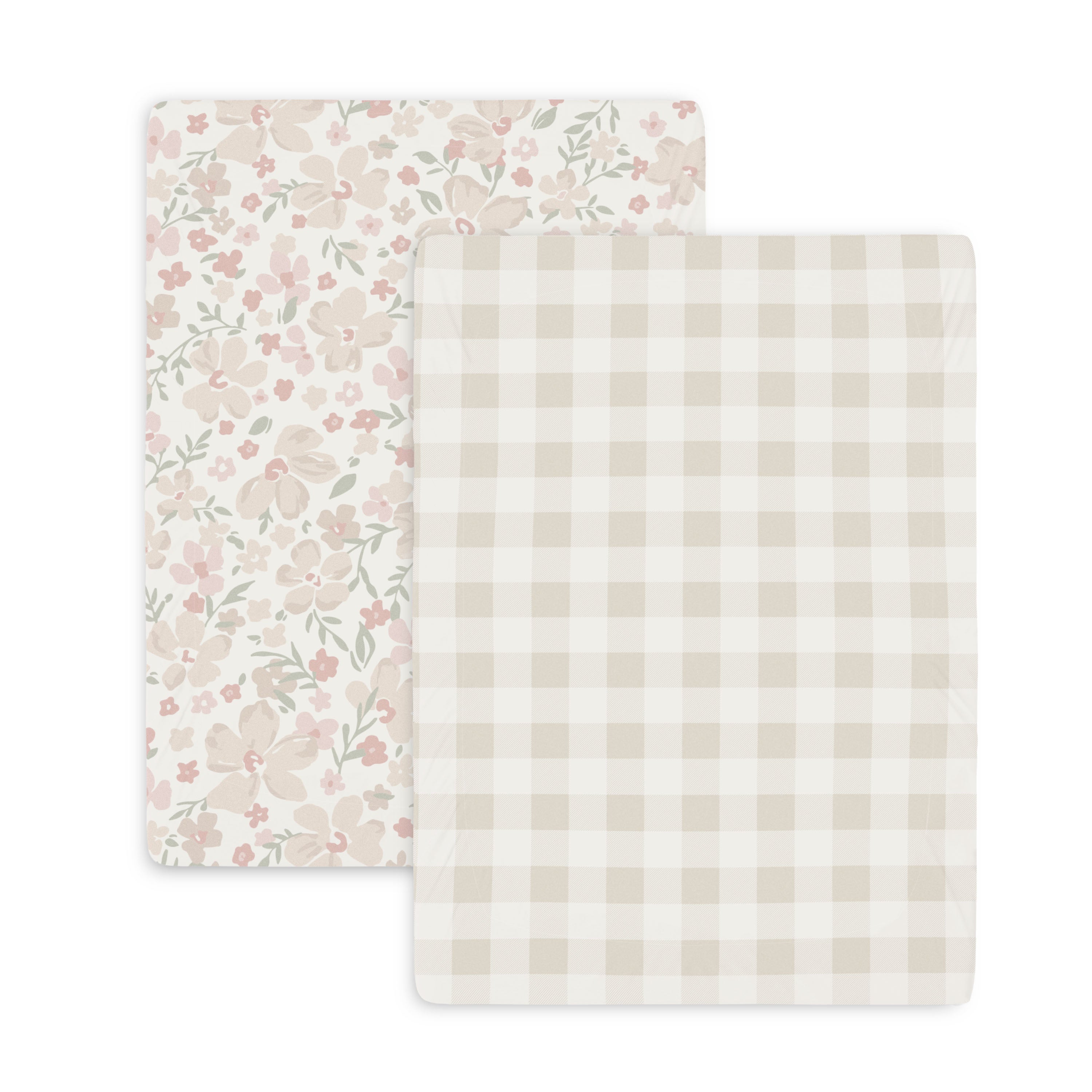 Organic Mini Crib Sheet - Blossom & Plaid