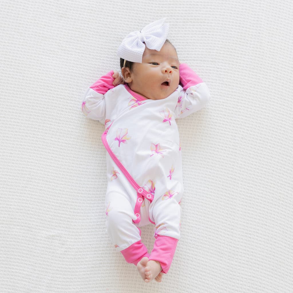 Plumeria Bamboo Newborn Coverall