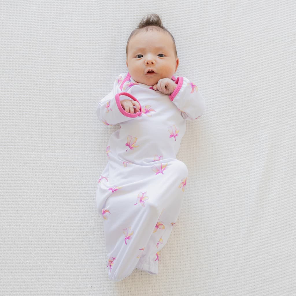 Plumeria Bamboo Layette Gown