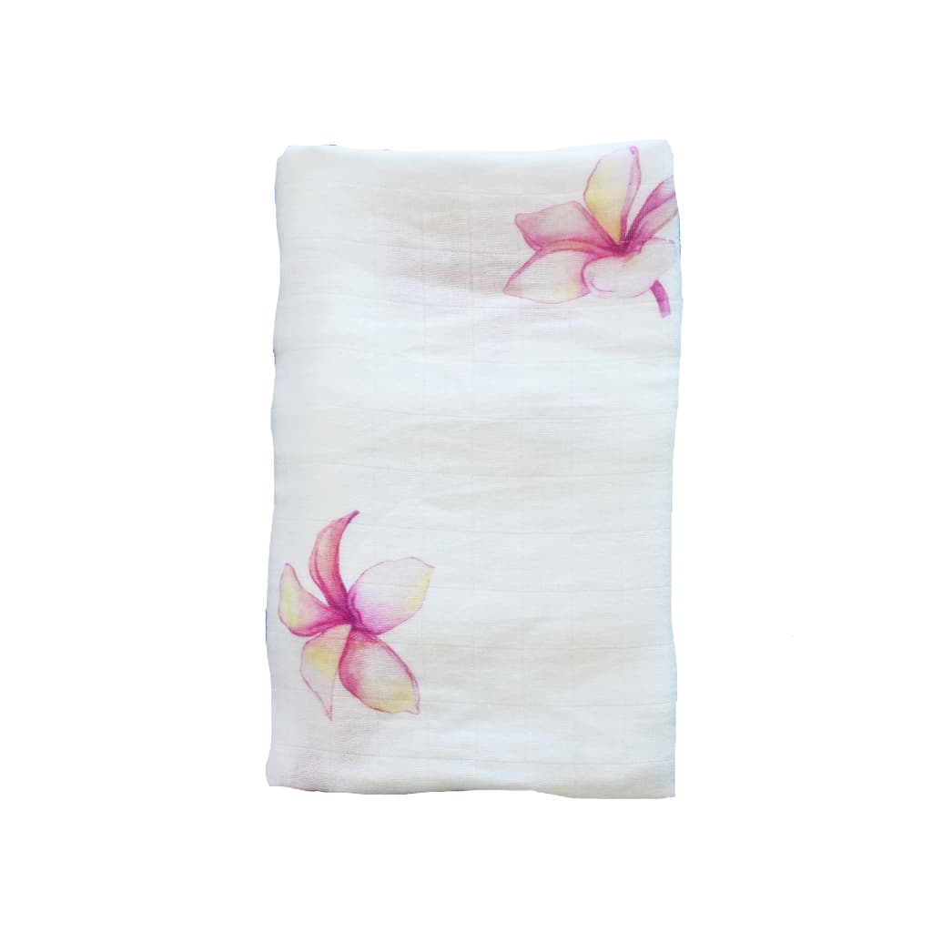 Plumeria Muslin Swaddle Blanket