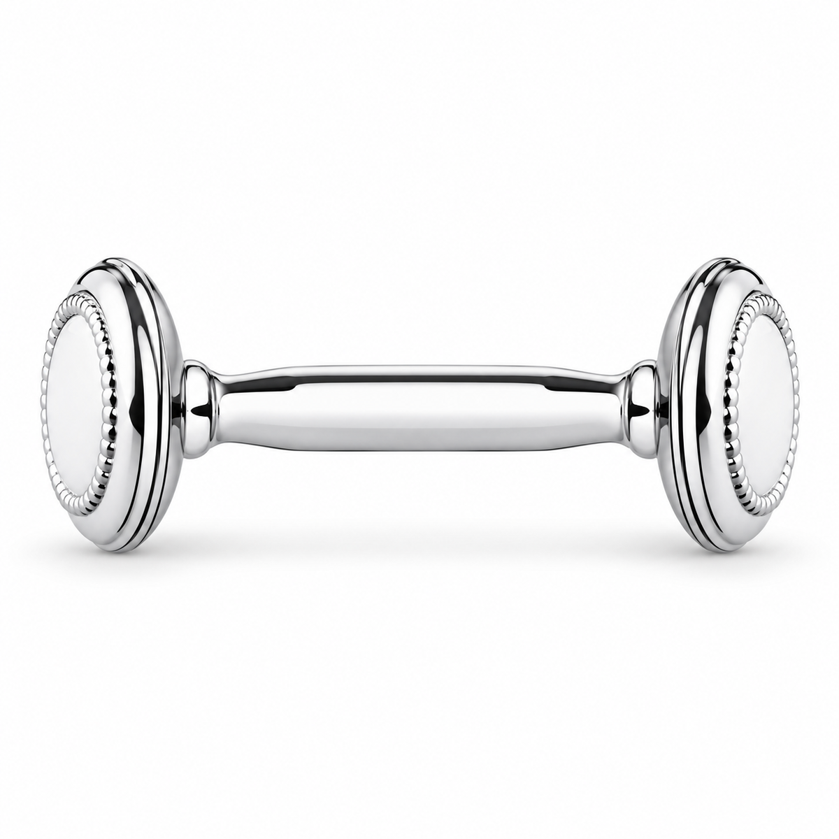 Krysaliis Sterling Silver Dumbbell Rattle -  Beaded