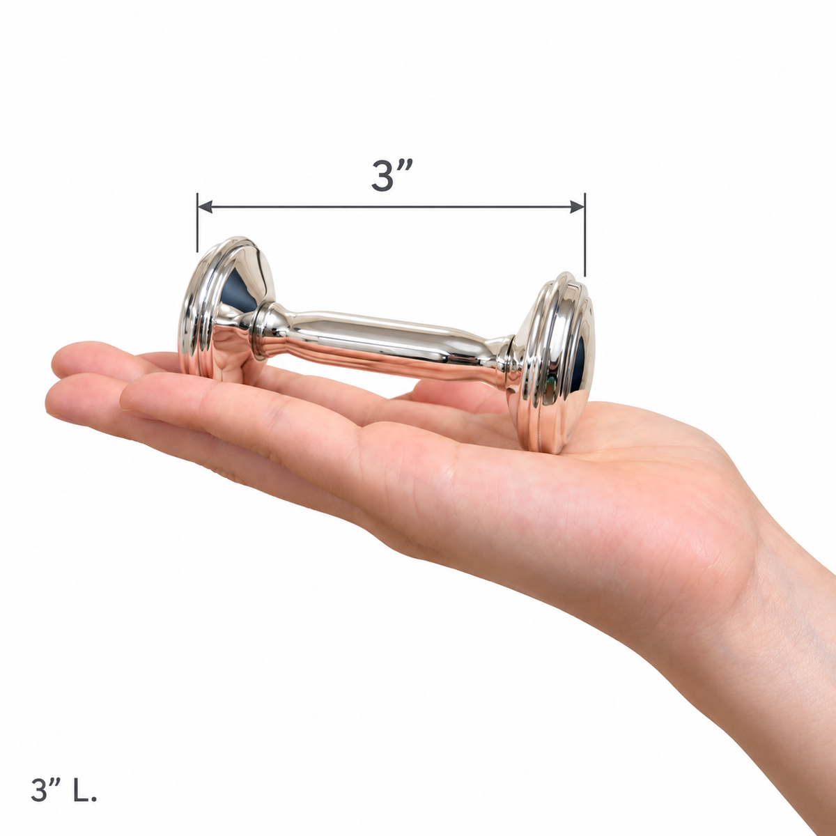 Krysaliis Sterling Silver Dumbbell Baby Rattle