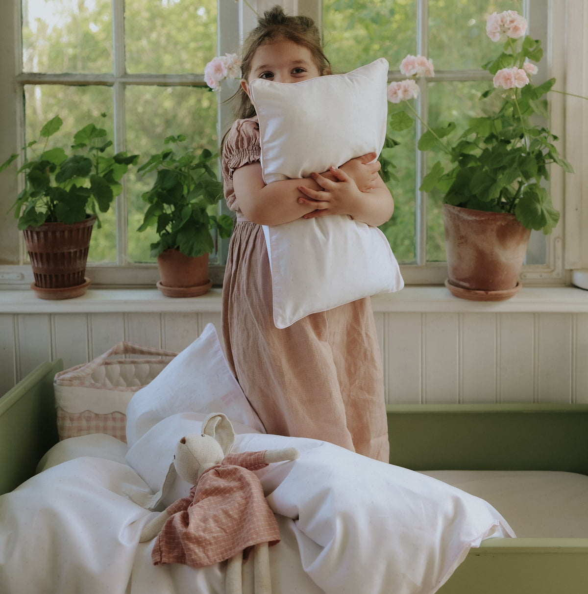 Classic Polka Dot Toddler Pillow - Pink