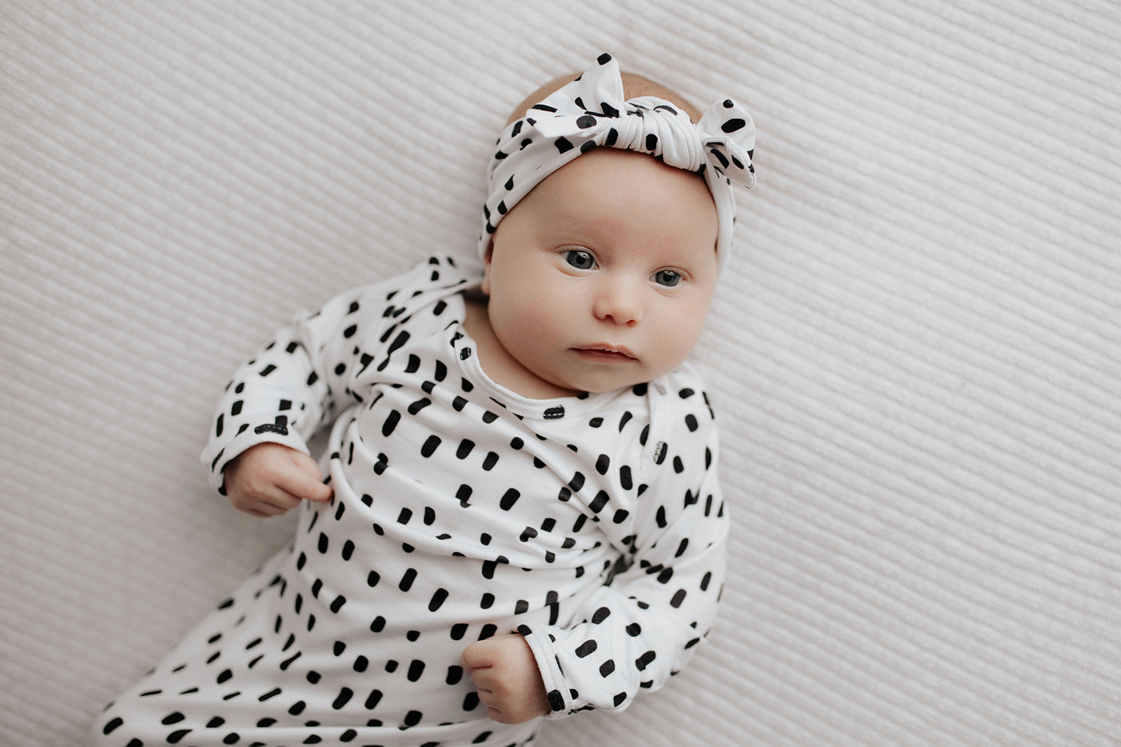 Polka Dot Knotted Headband Bow