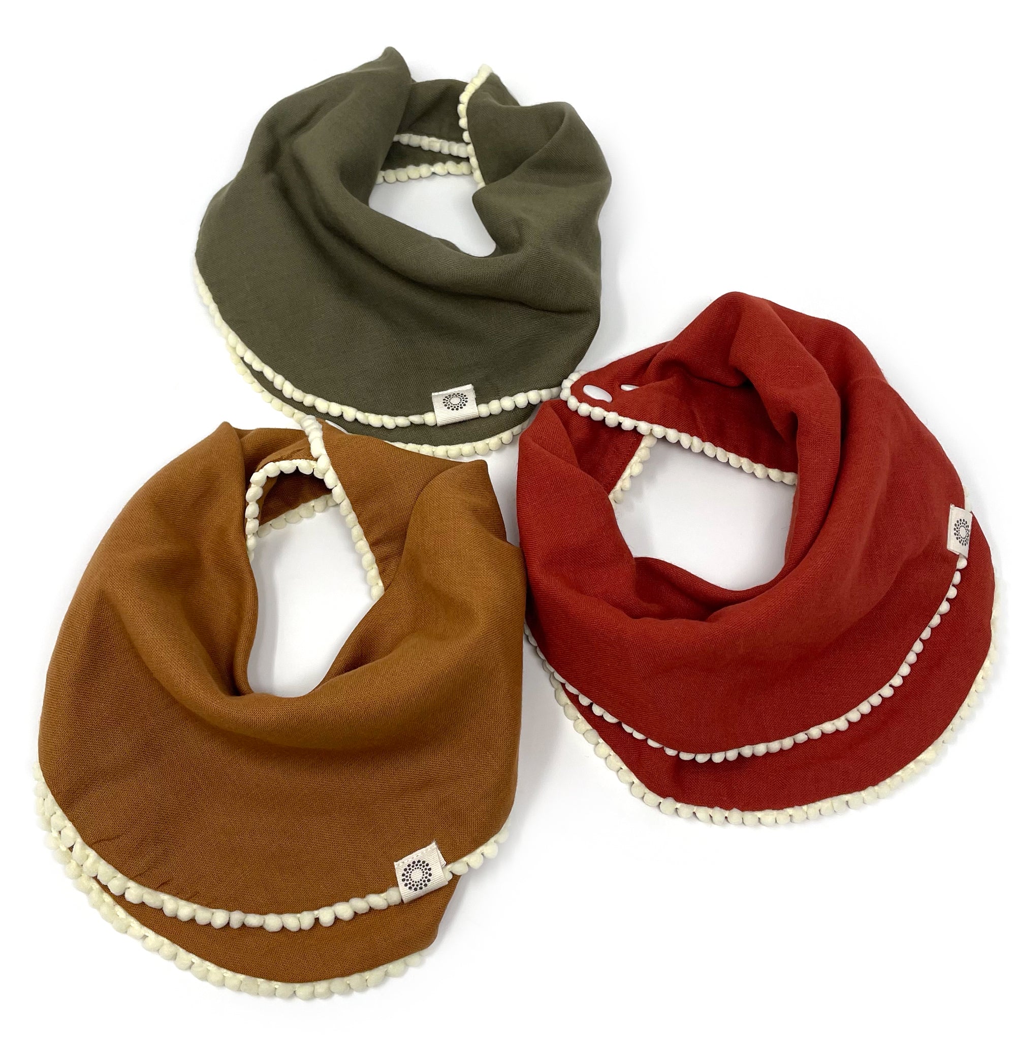 Organic Pom Pom Bib 3-pack