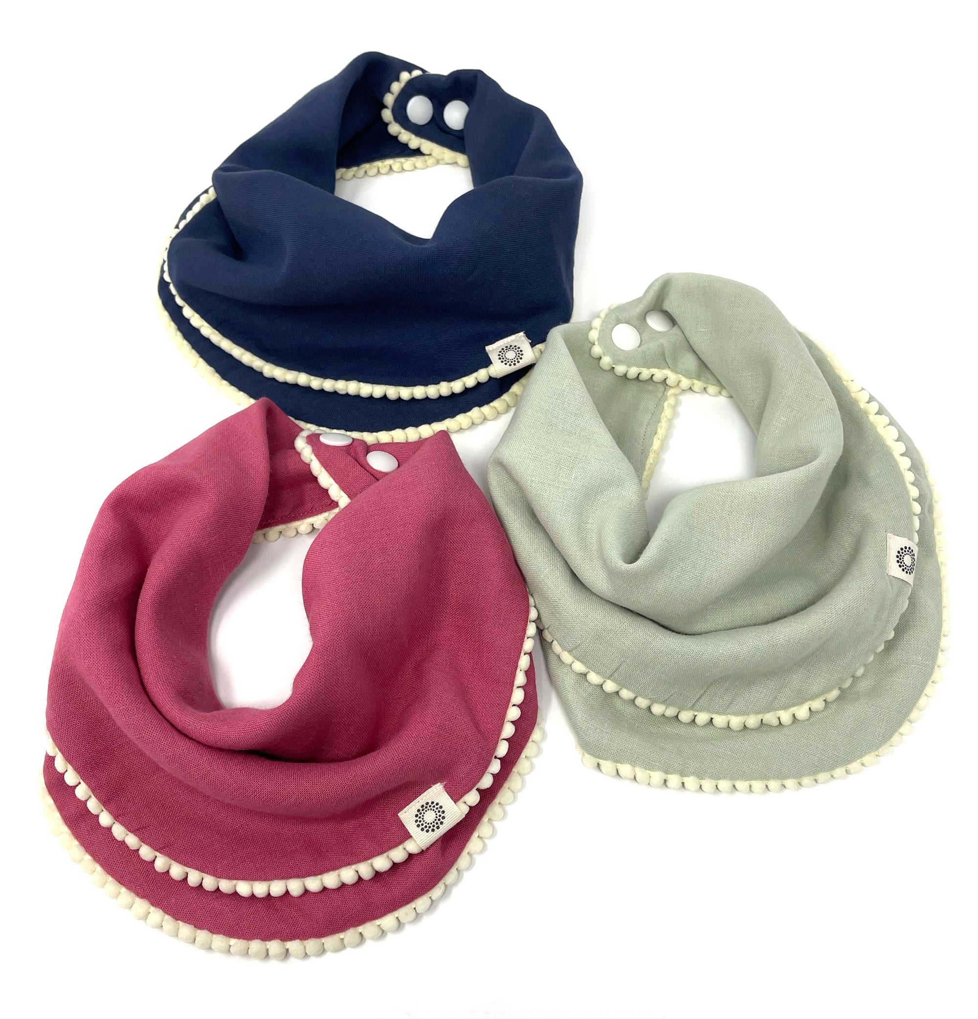 Organic Pom Pom Bib 3-pack