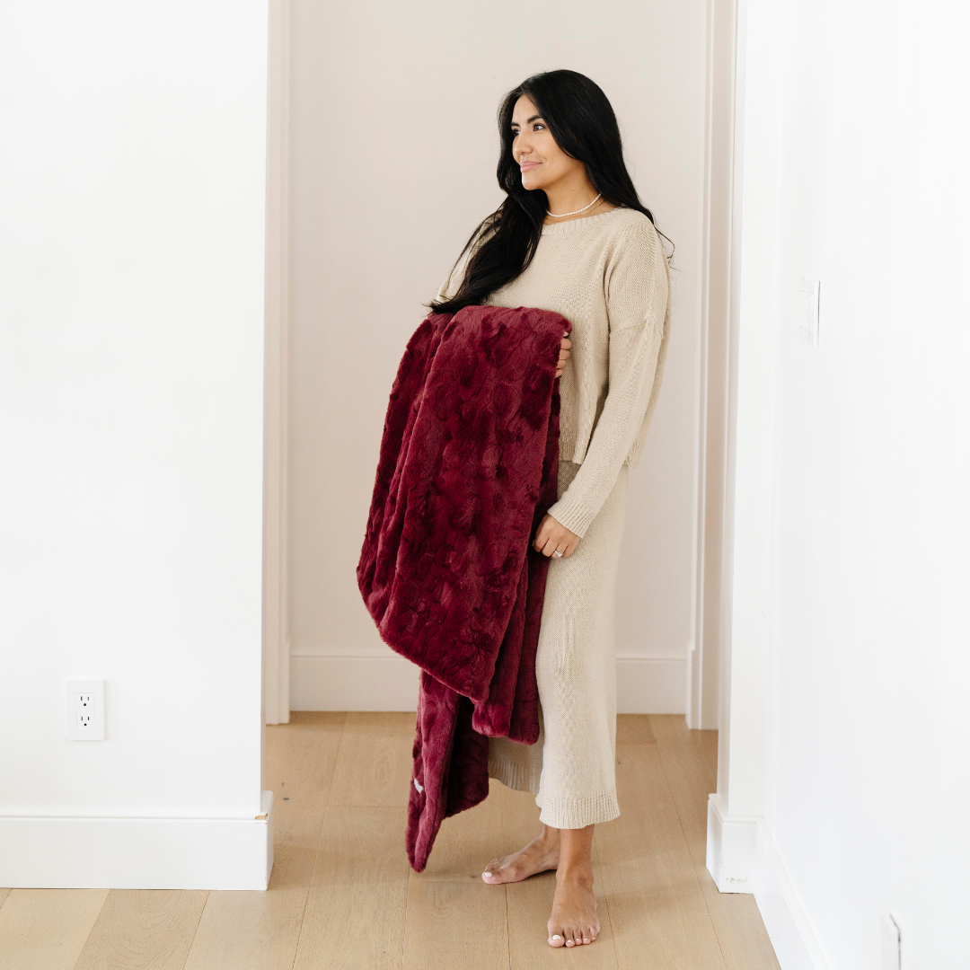 Patterned Faux Fur Throw Blankets