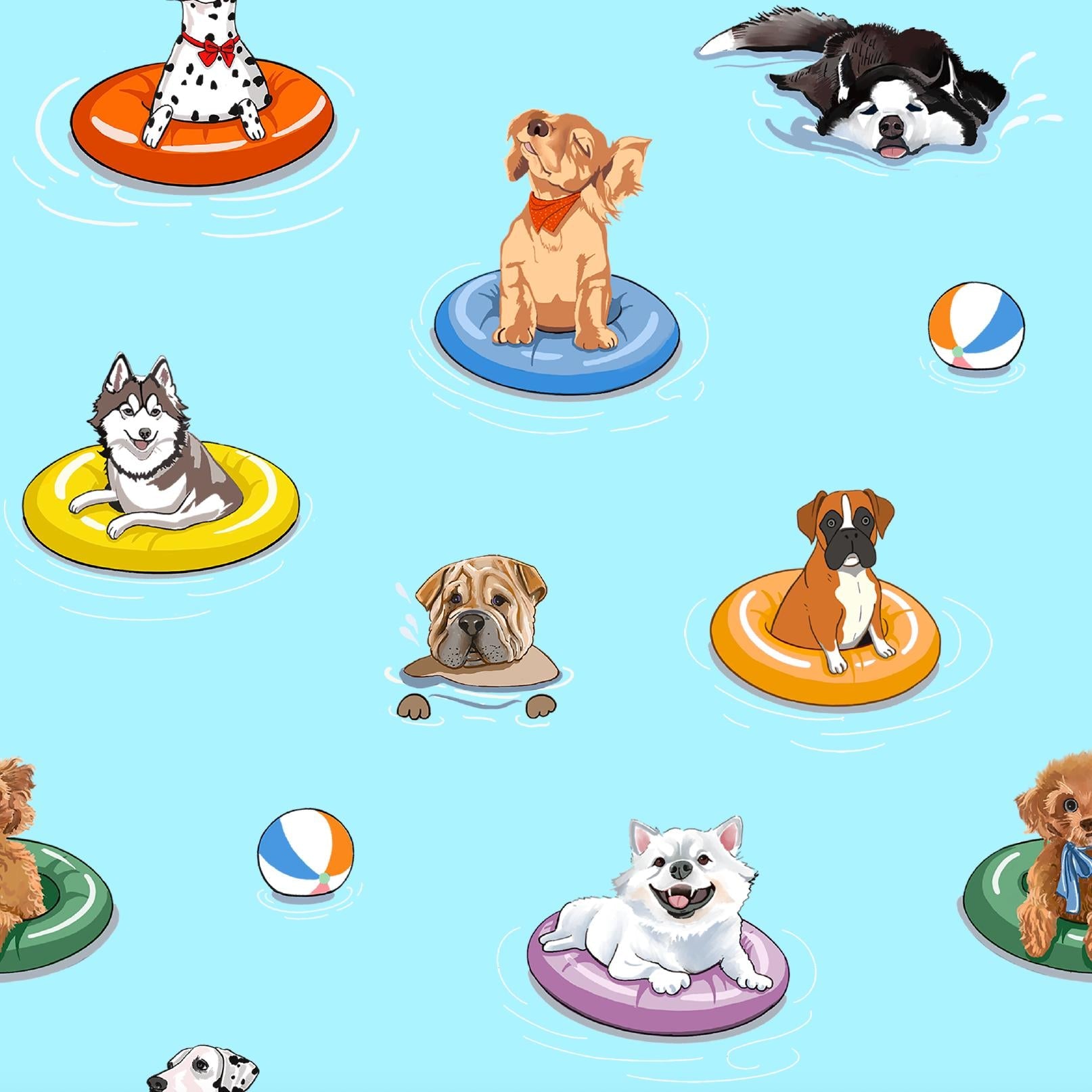 Poolside Pups Swaddle Blanket