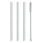 Popyum Replacement Straws For 9oz Kids Cup, 3-pack With Cleaning Brush, Seattle Grey