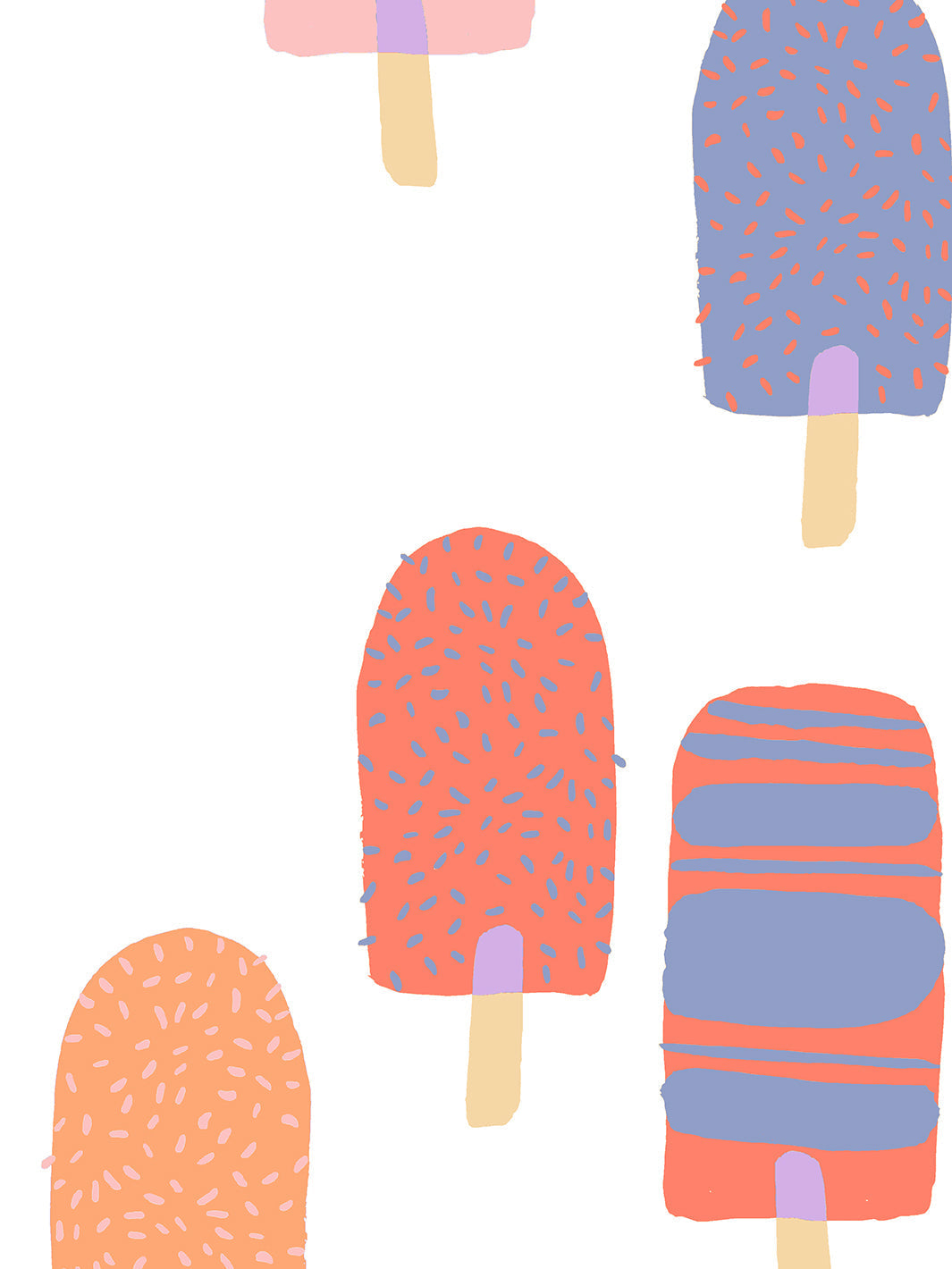 'popsicles' Wallpaper By Tea Collection - Orange Pink