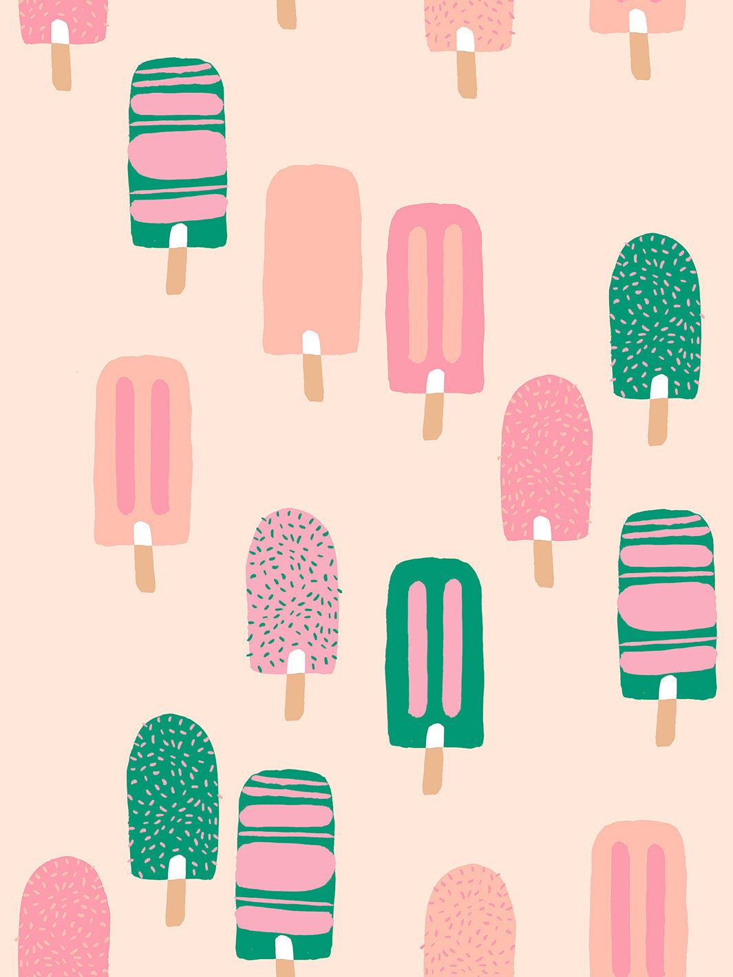 'popsicles' Wallpaper By Tea Collection - Peach