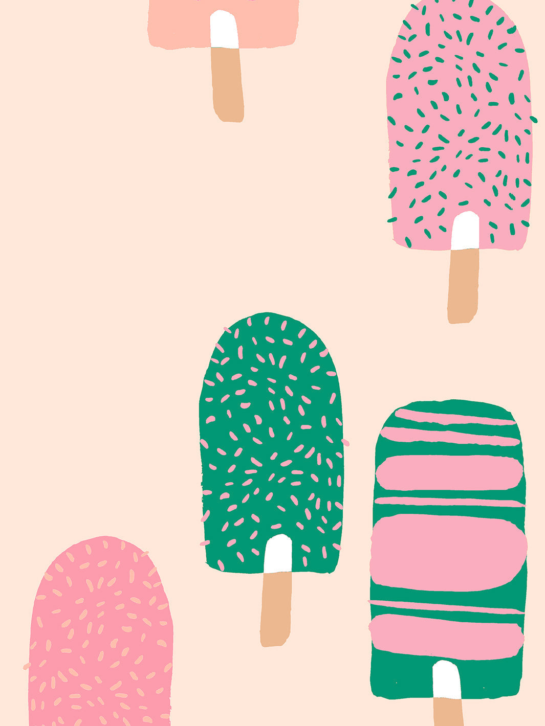 'popsicles' Wallpaper By Tea Collection - Peach