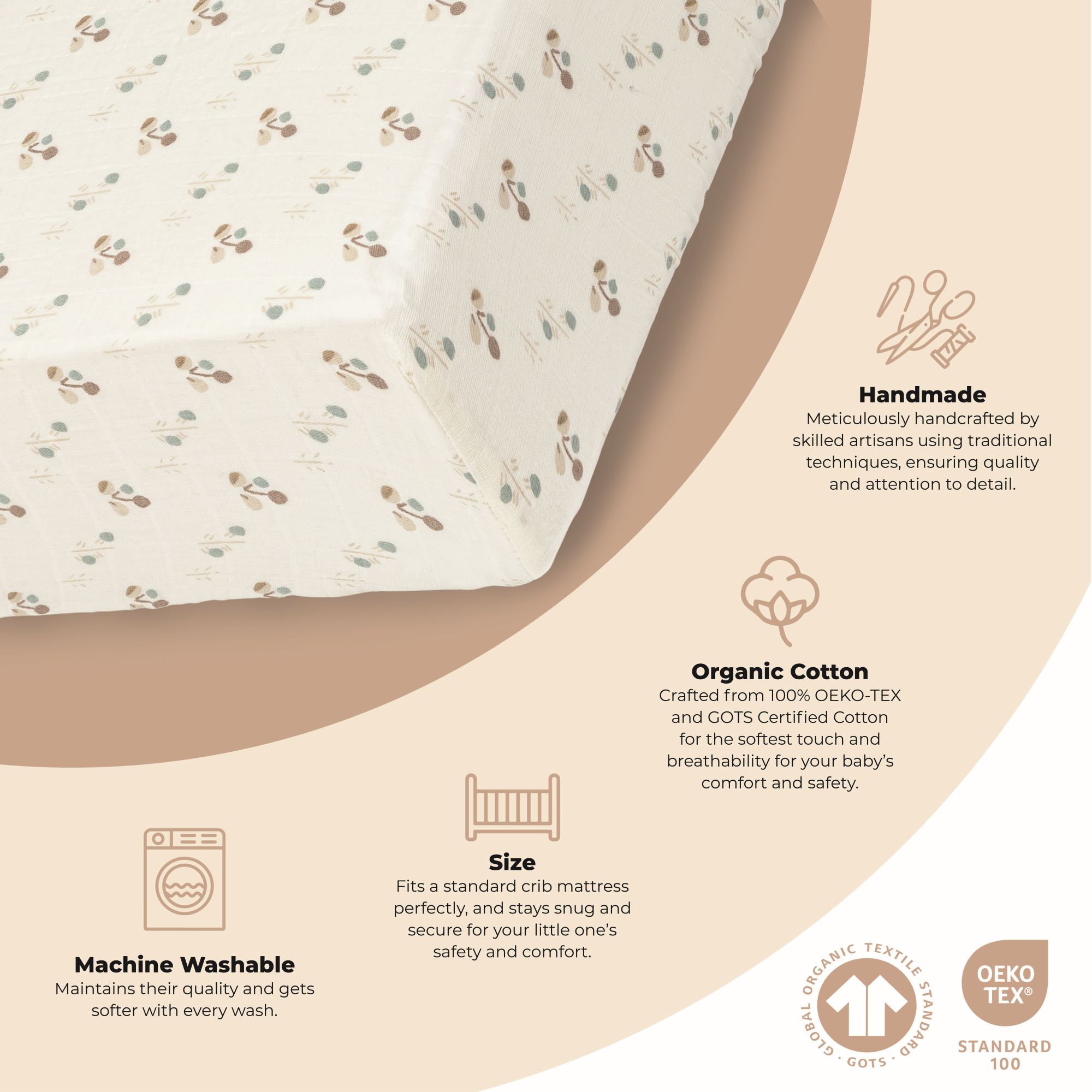 Avery Organic Cotton Poppy Fitted Crib Sheet