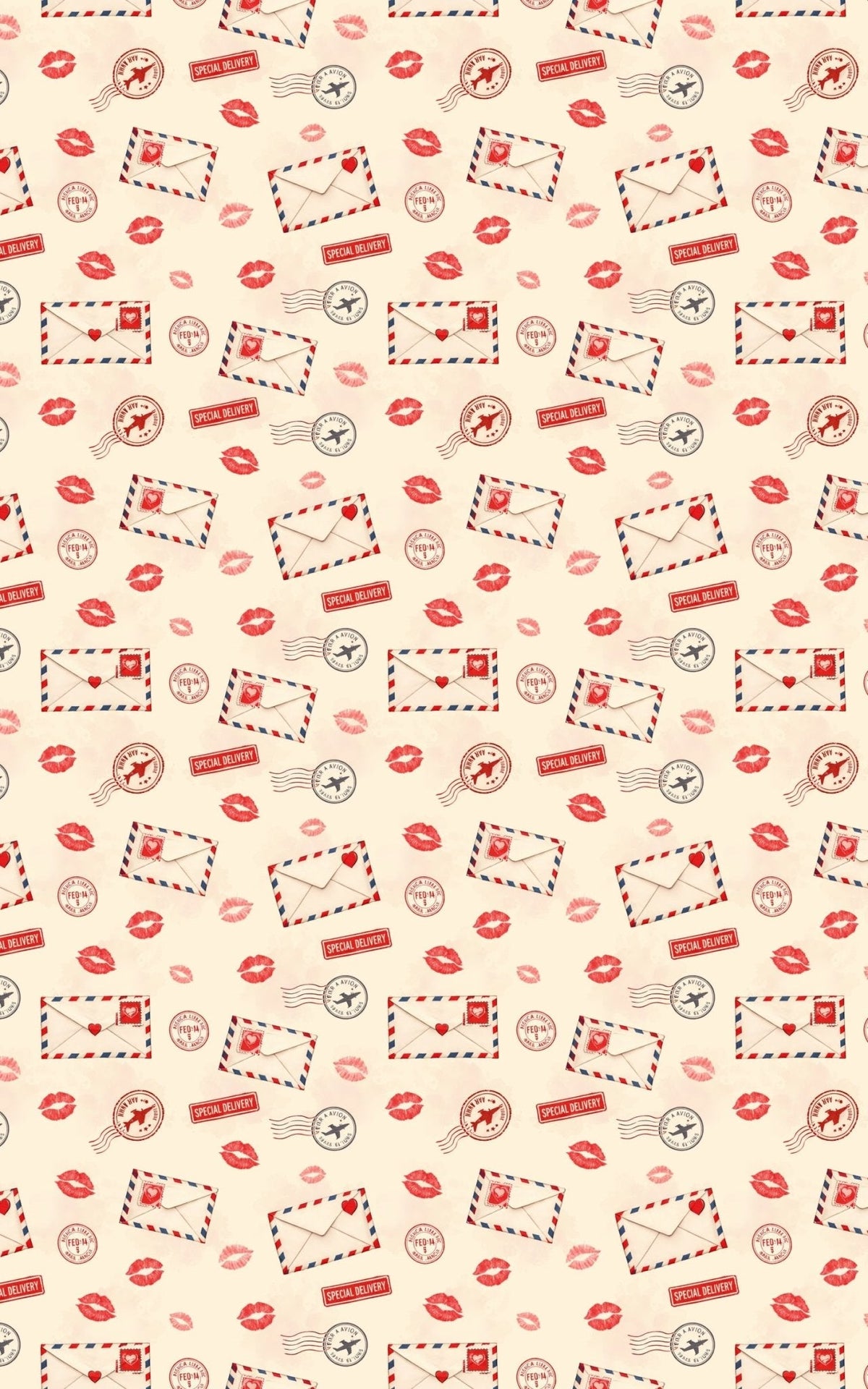 Postmarked Kisses Wrapping Paper