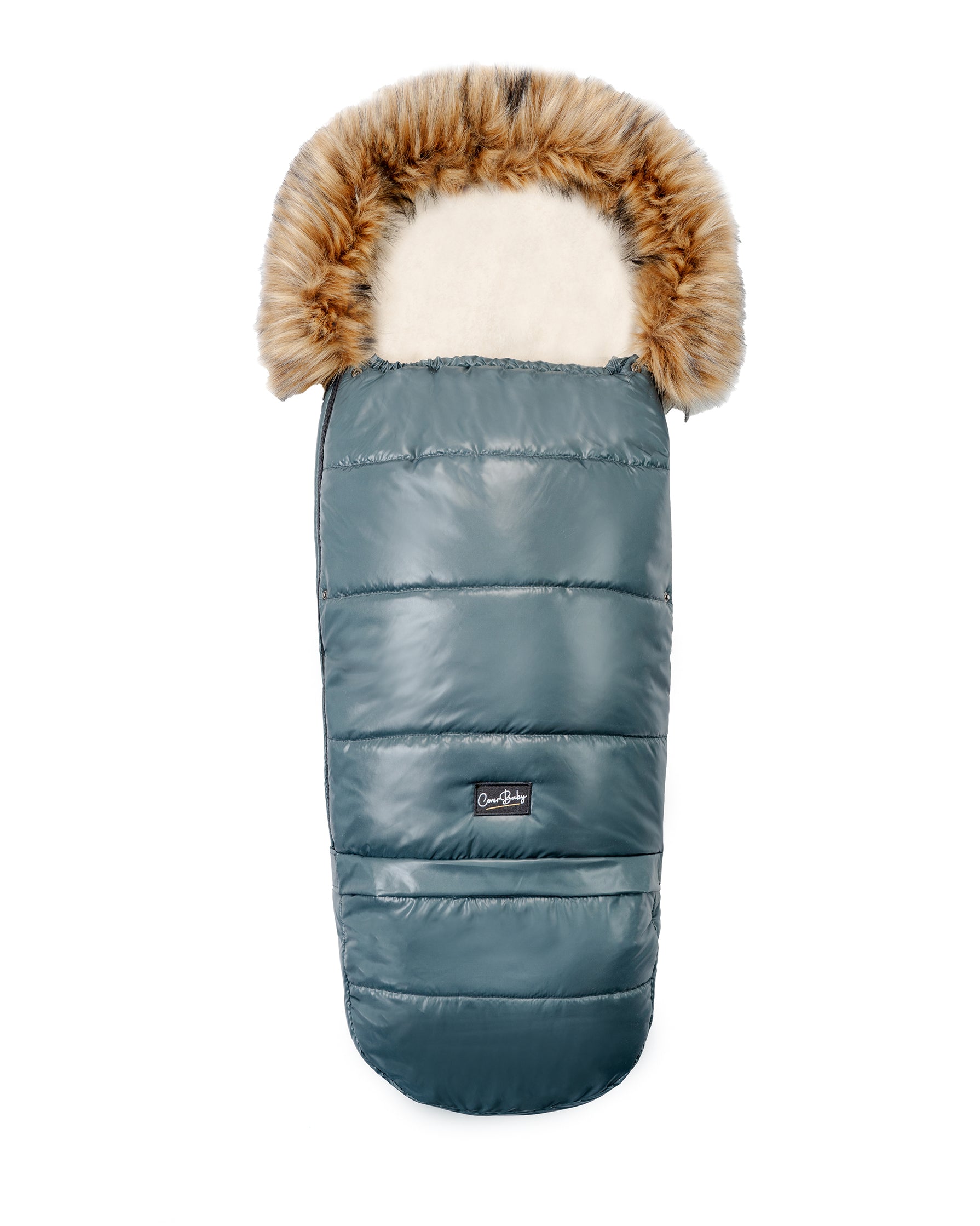 Pastel Hunter Green Organic Premium Wool Adjustable Footmuff