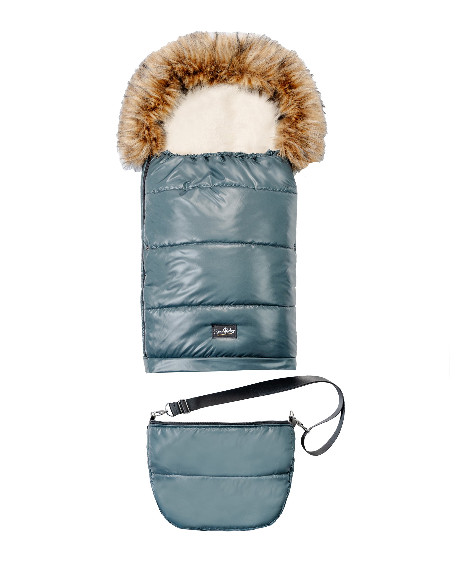 Pastel Hunter Green Organic Premium Wool Adjustable Footmuff